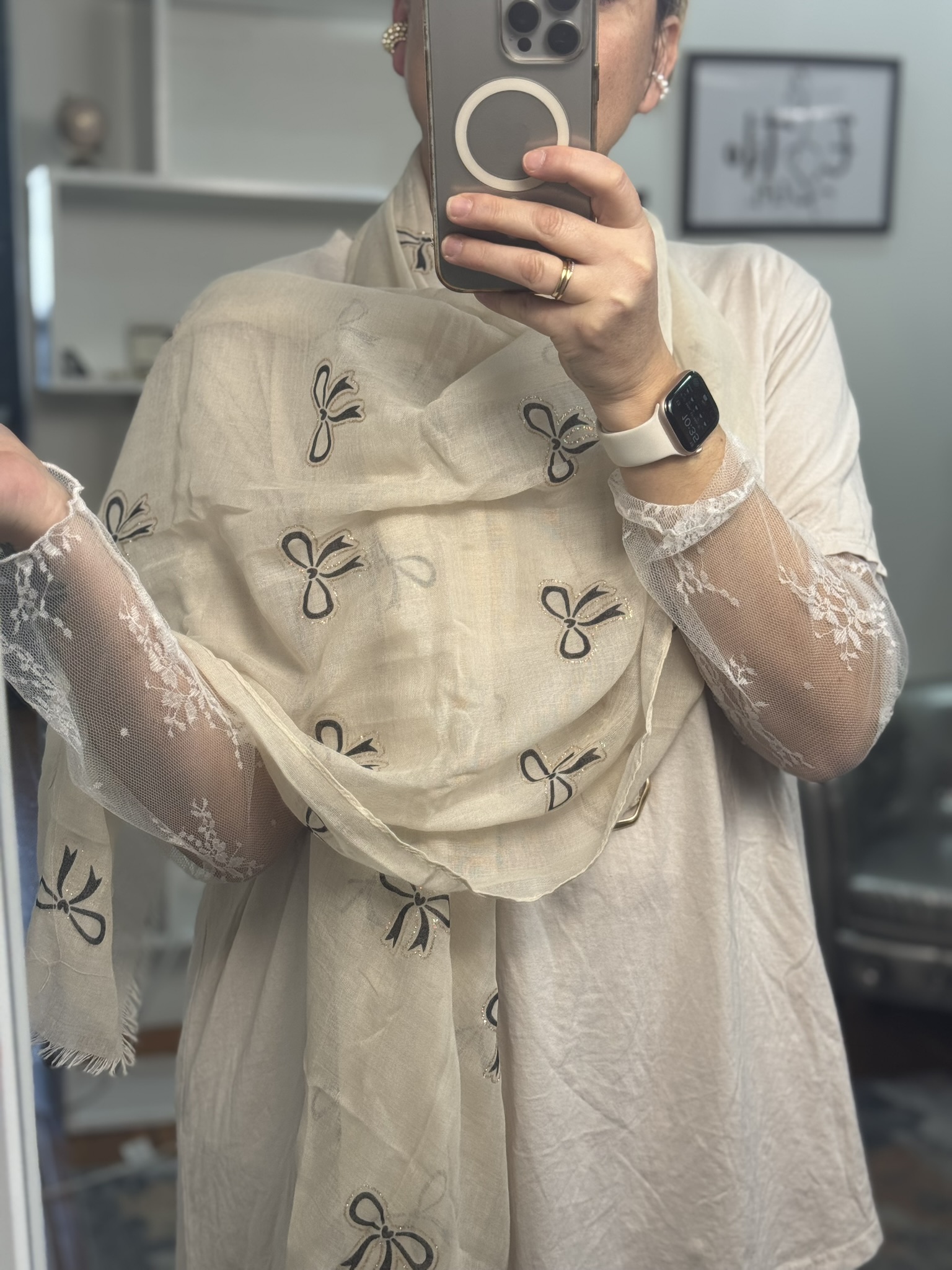 Maxi pañuelo lazos  strass