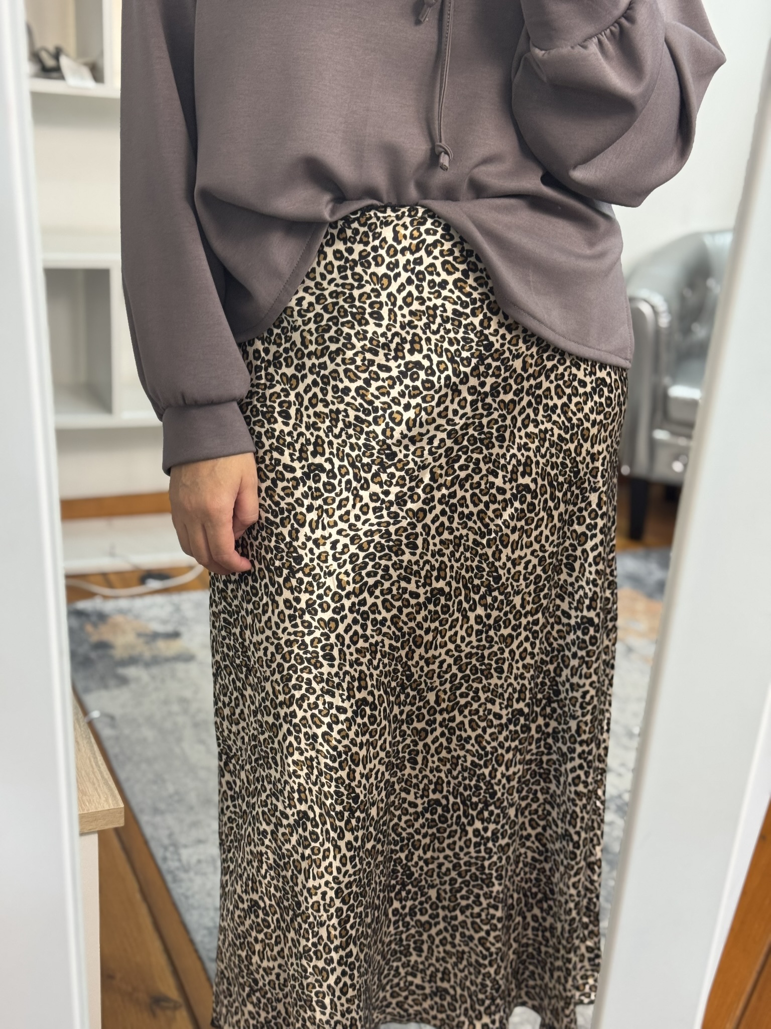 Falda satin animal print