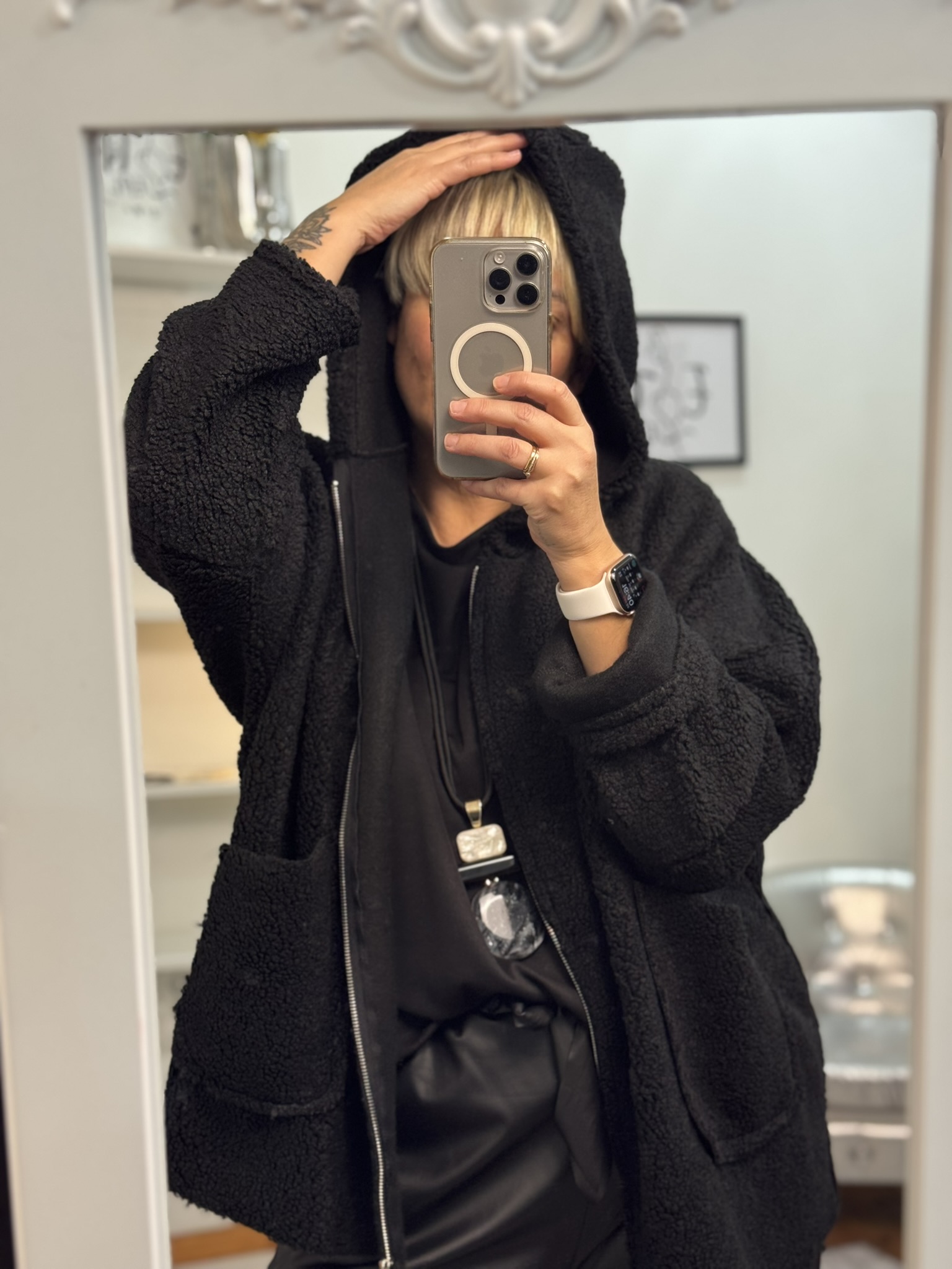 Chaqueta amplia borreguito