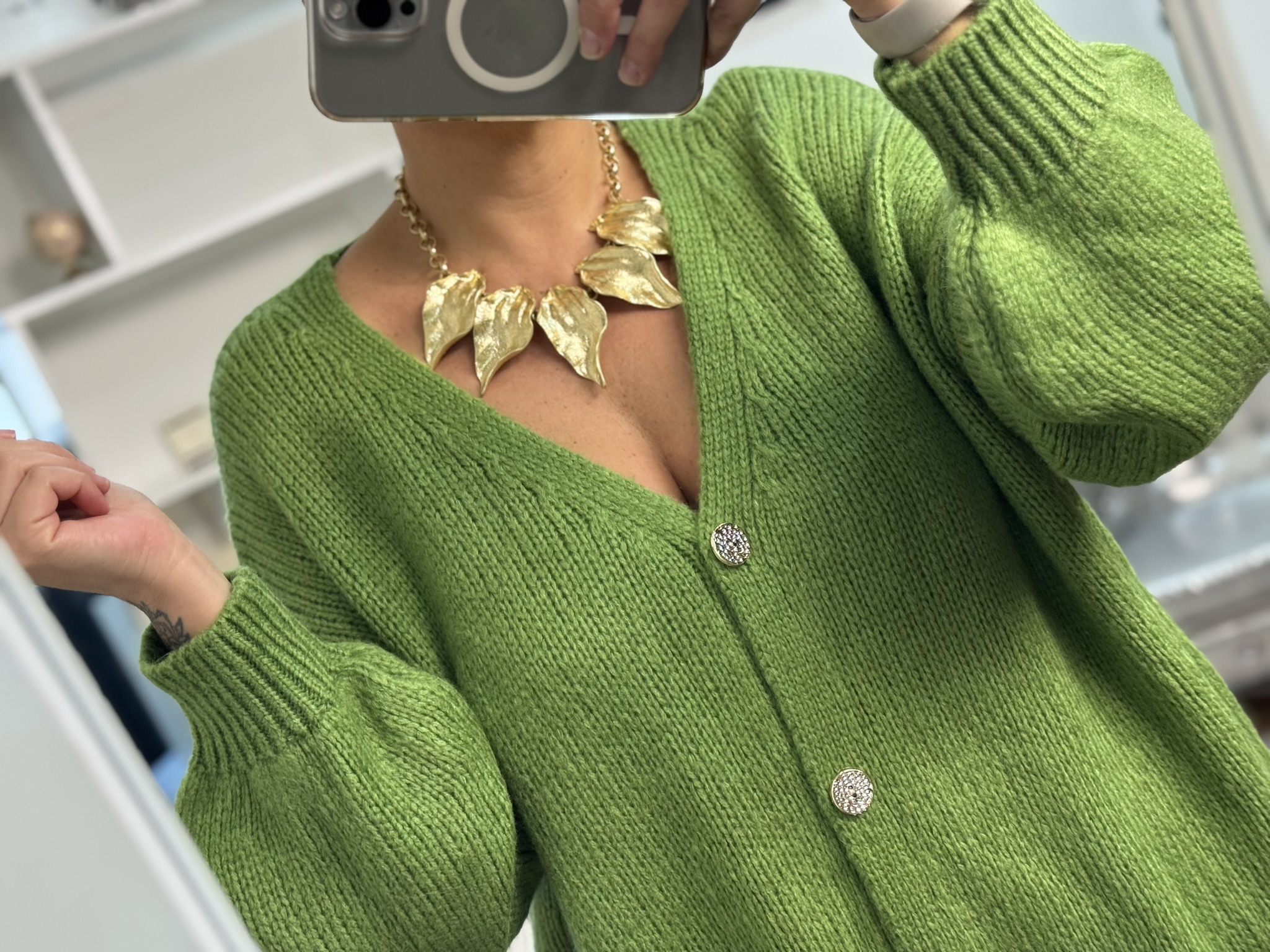 Cardigan oversize punto