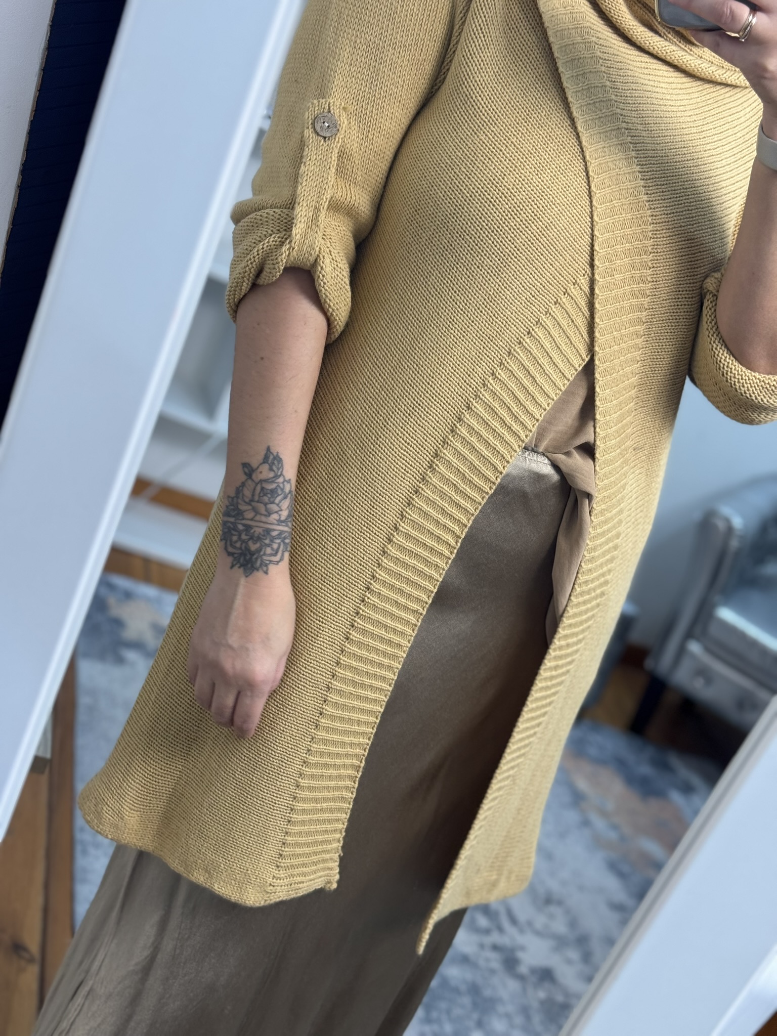 Cardigan largo punto cruzado