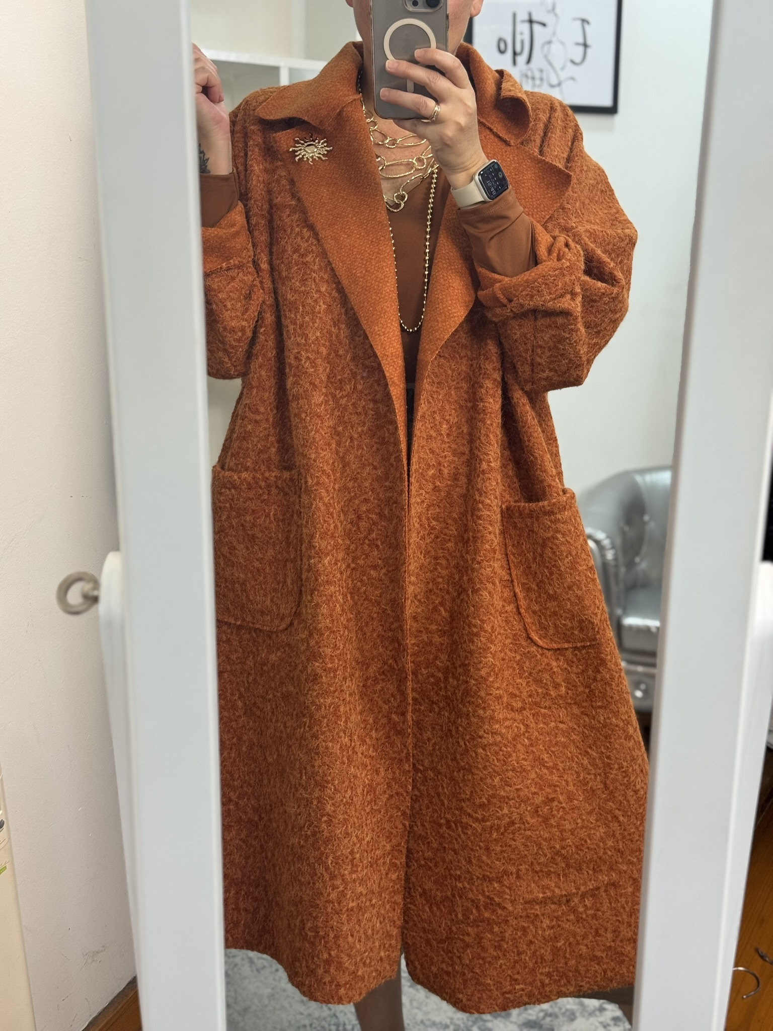 Abrigo oversize rizado