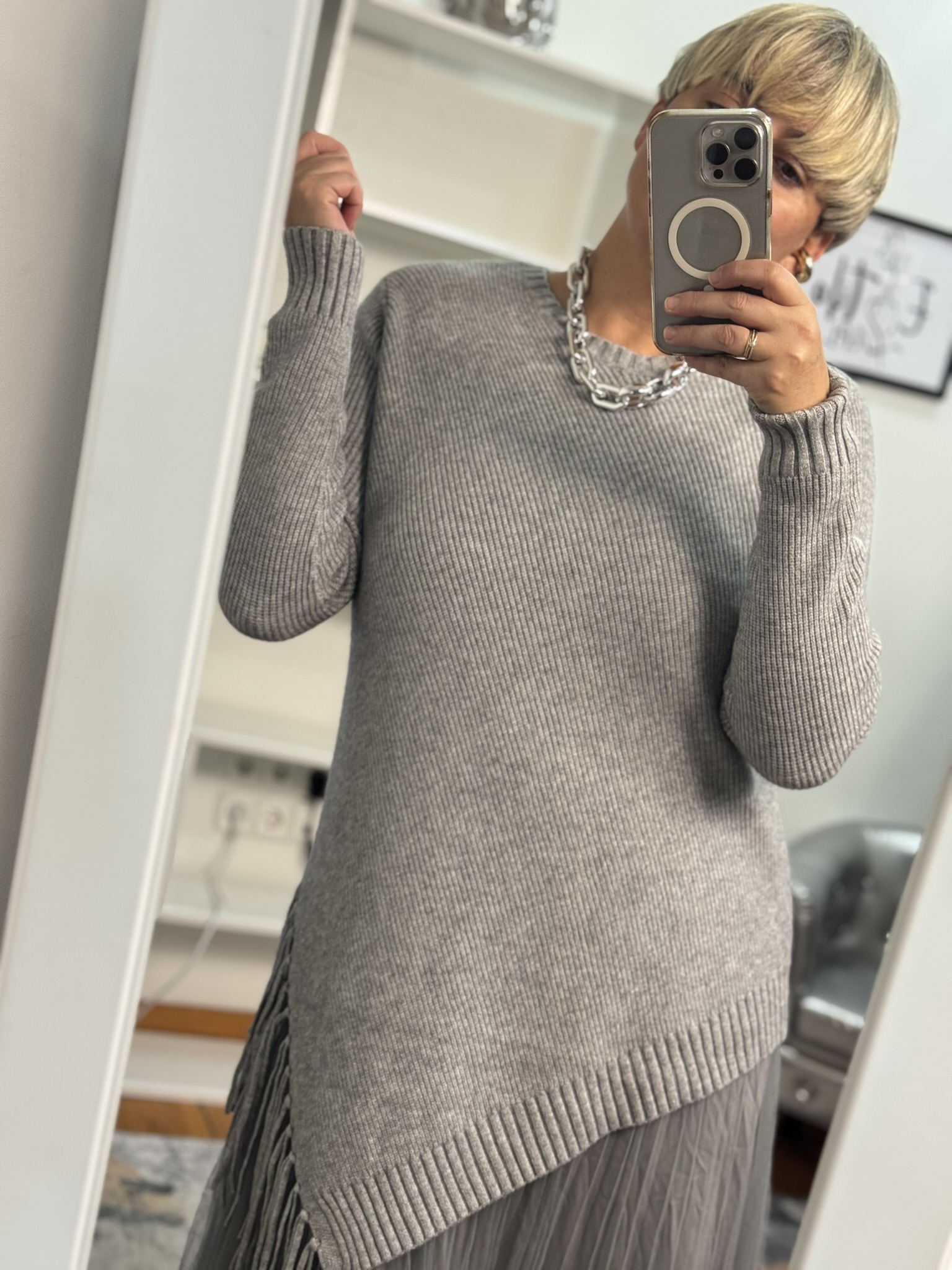 Vestido combinado asimétrico Premium