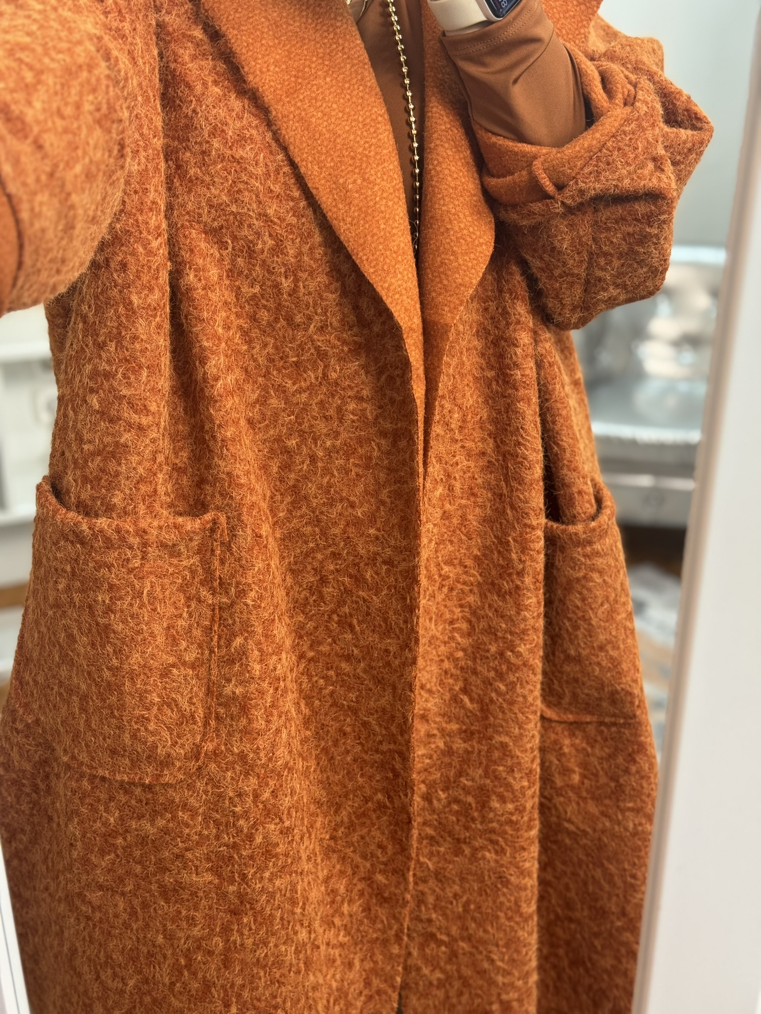 Abrigo oversize rizado