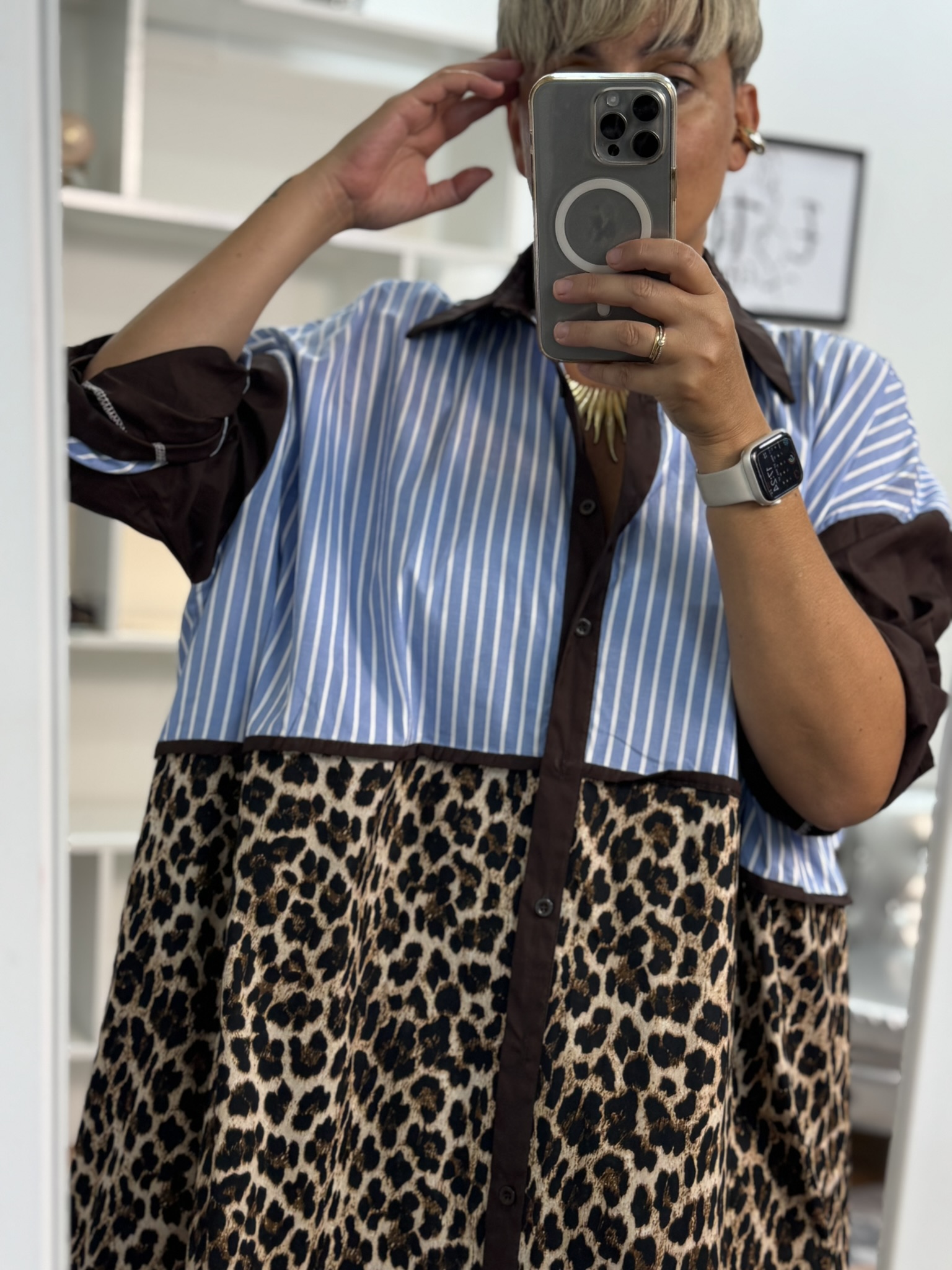 Vestido premium rayas-animal print