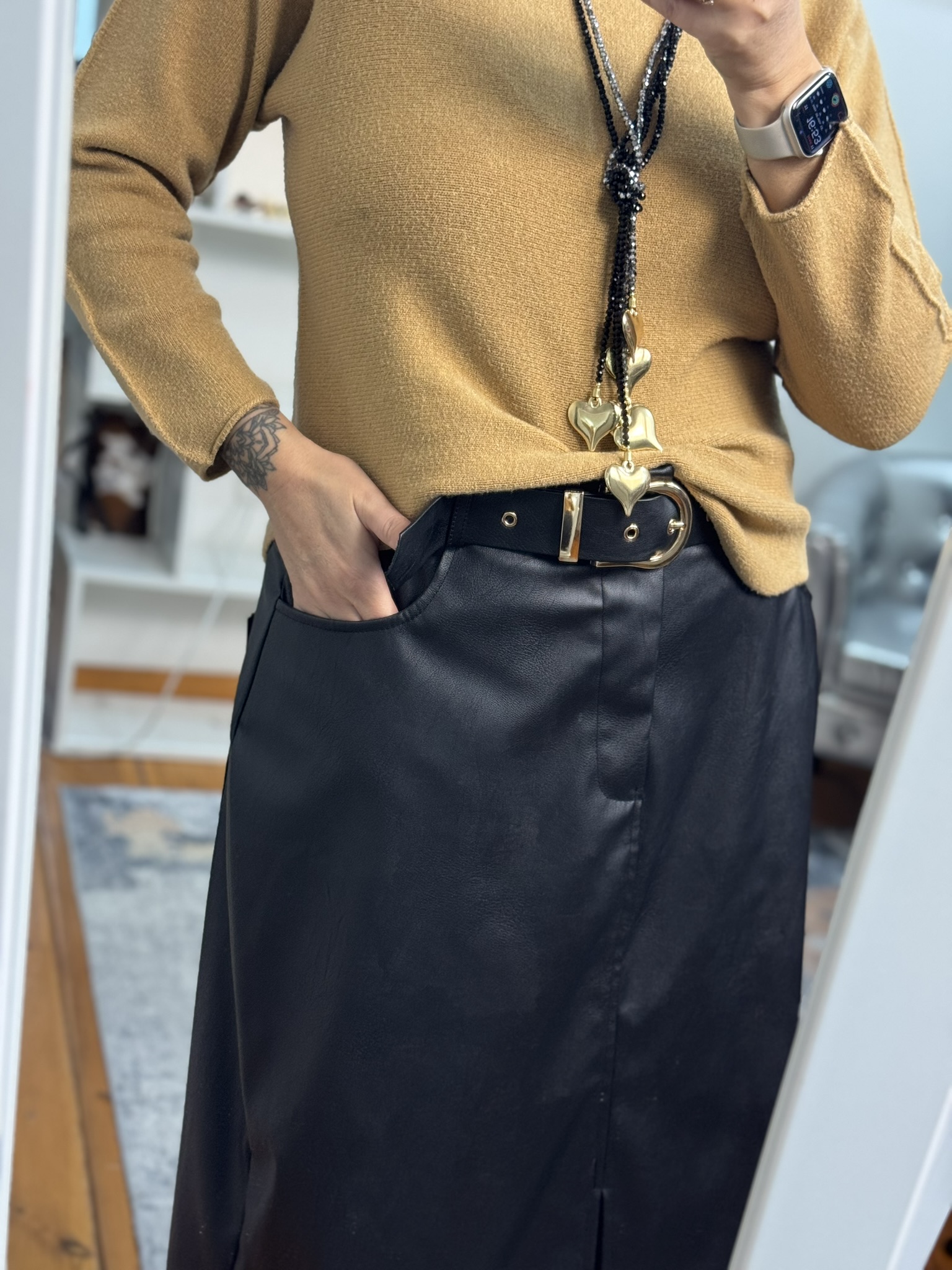 Collar largo corazones