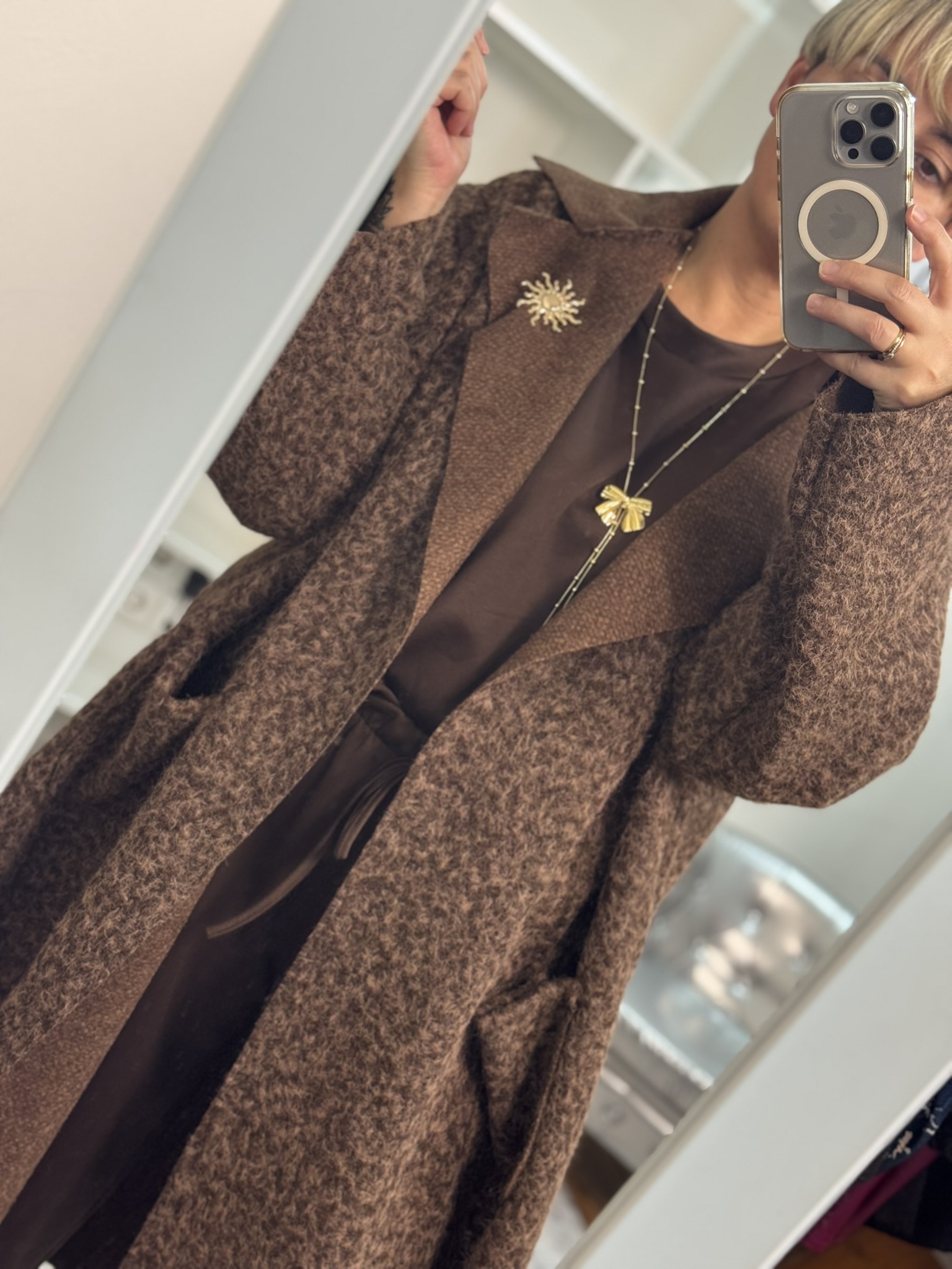 Abrigo oversize rizado