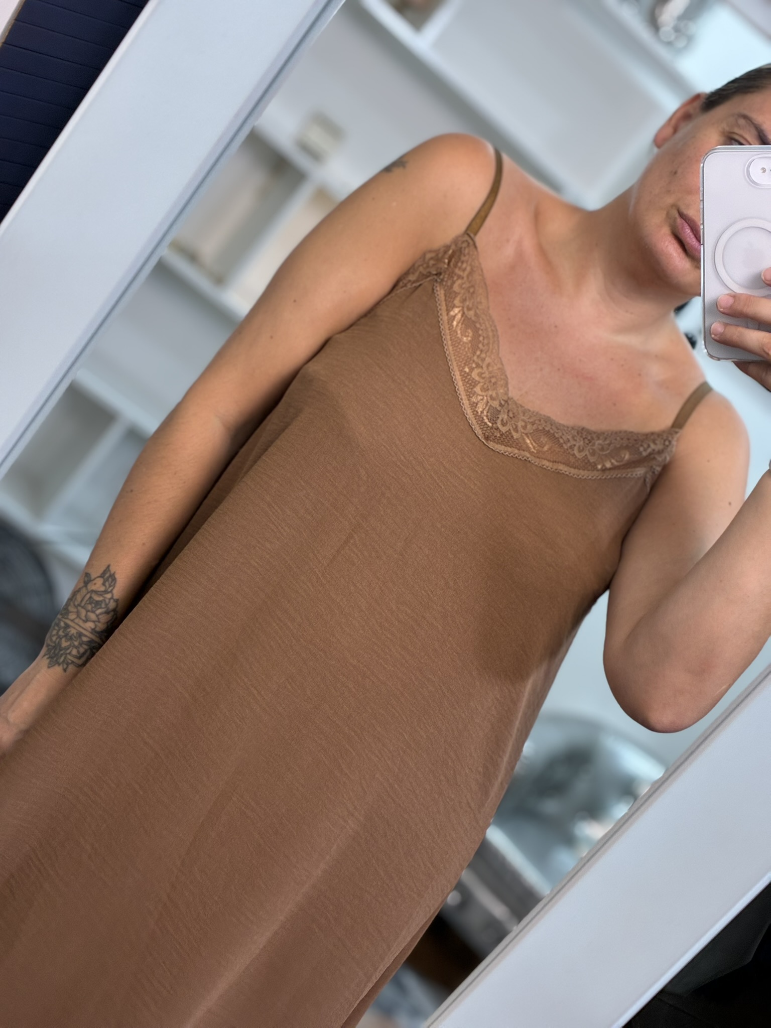 Vestido lencero crep