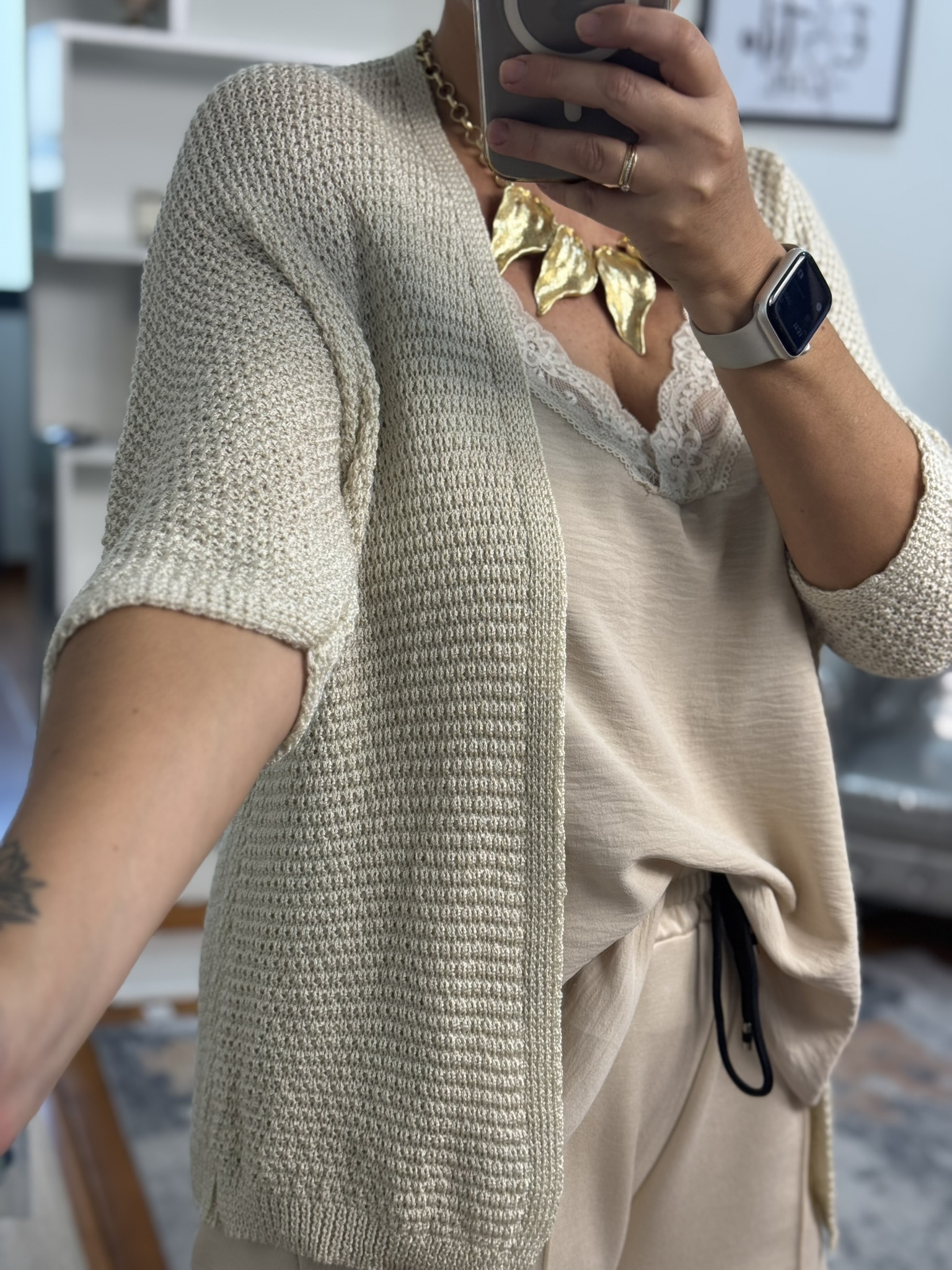 Cardigan punto abierto