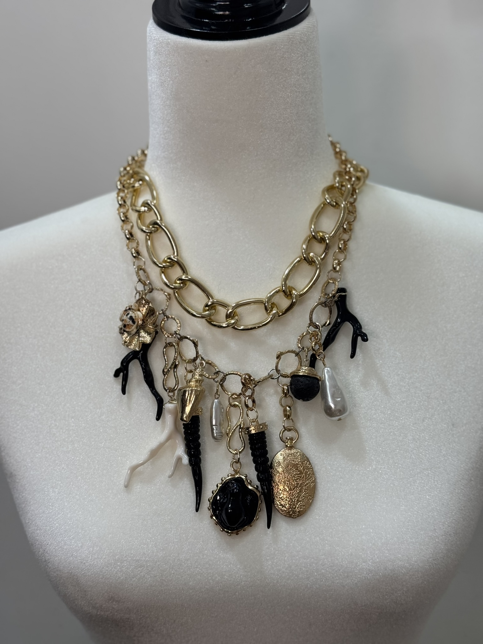 Collar doble eslabones y charms