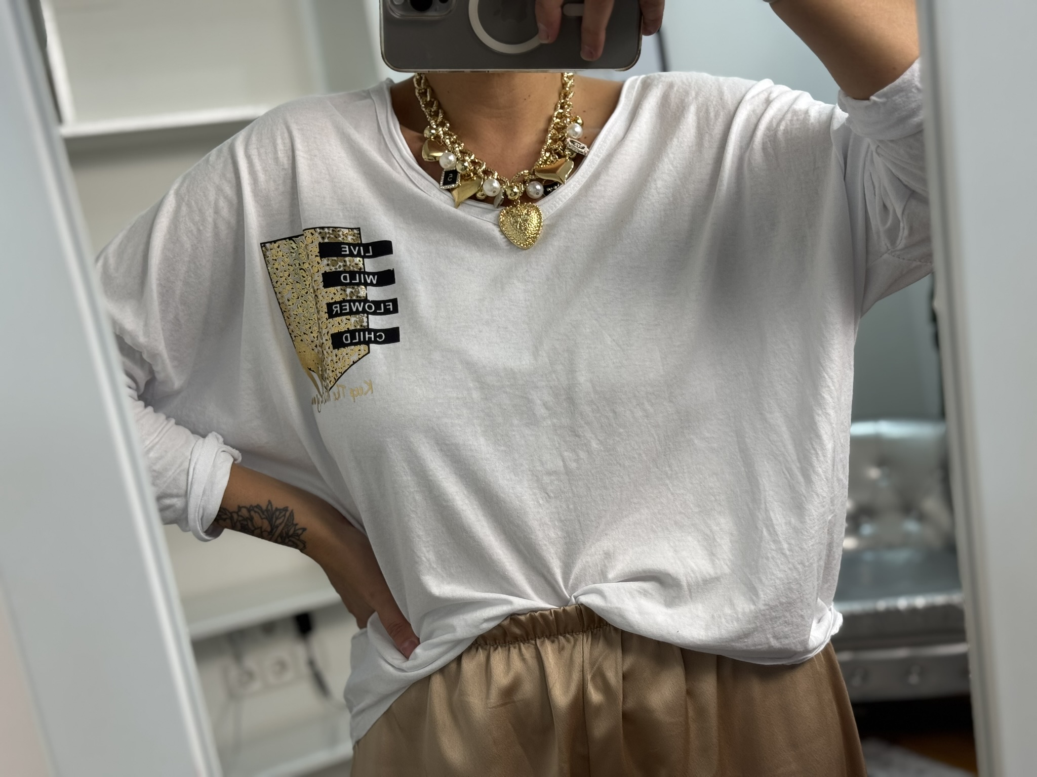 Camiseta detalle metalizado