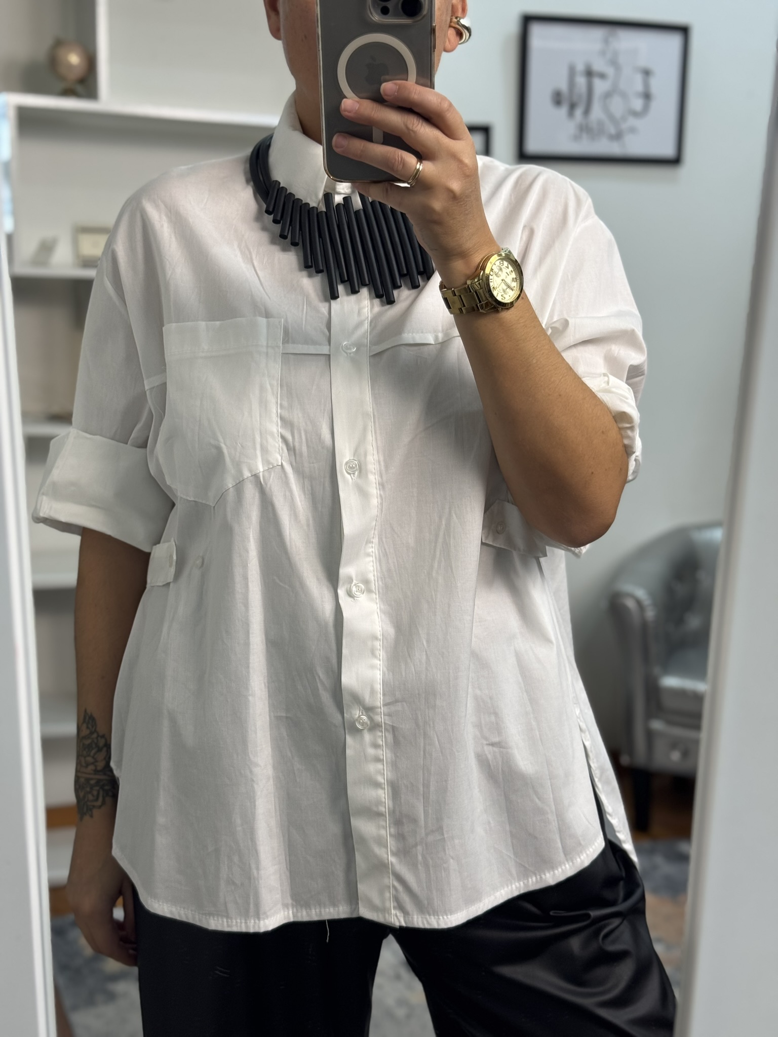 Camisa premium agodón trabillas
