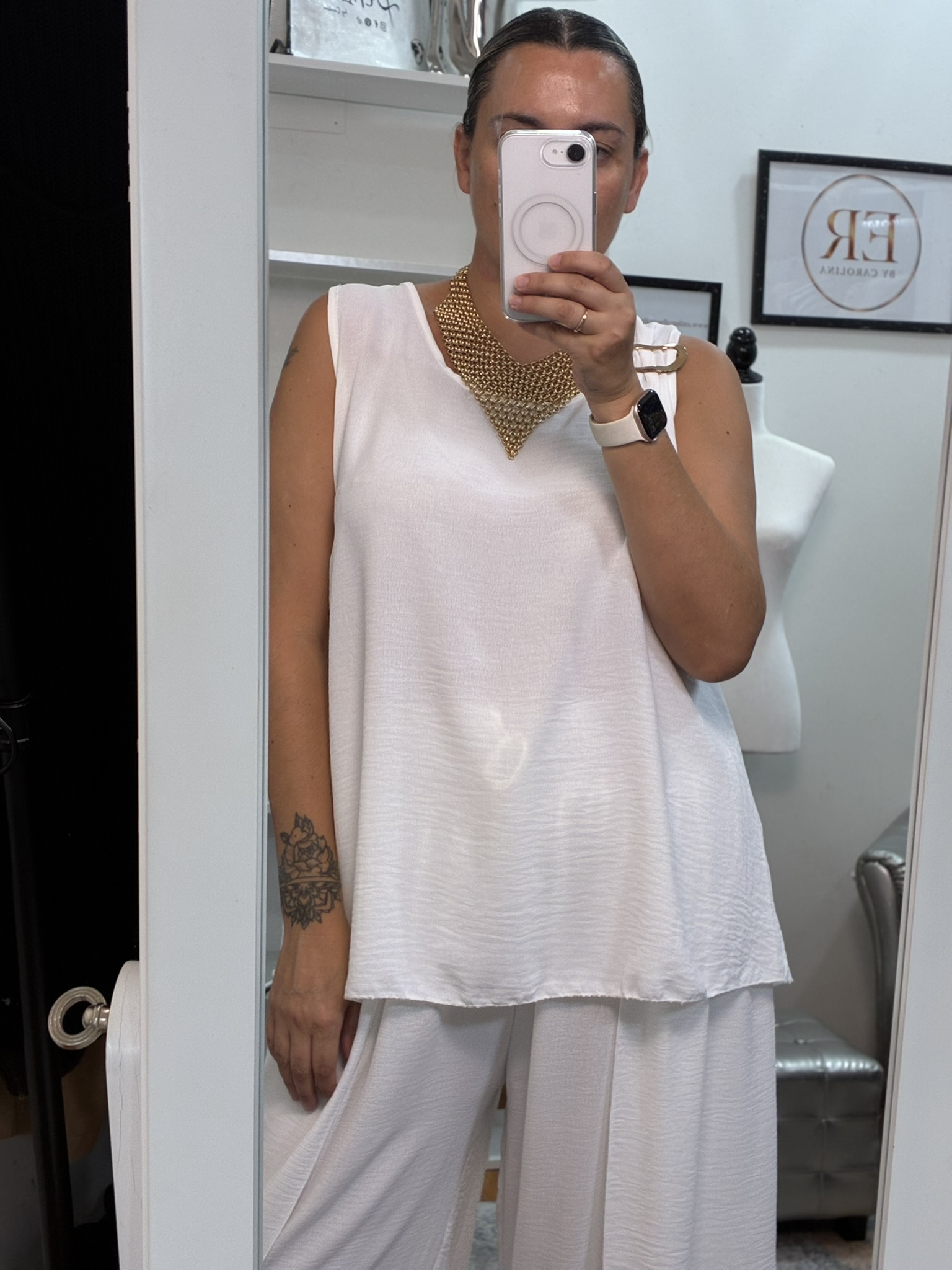 Camisa fluida detalle metalizado 