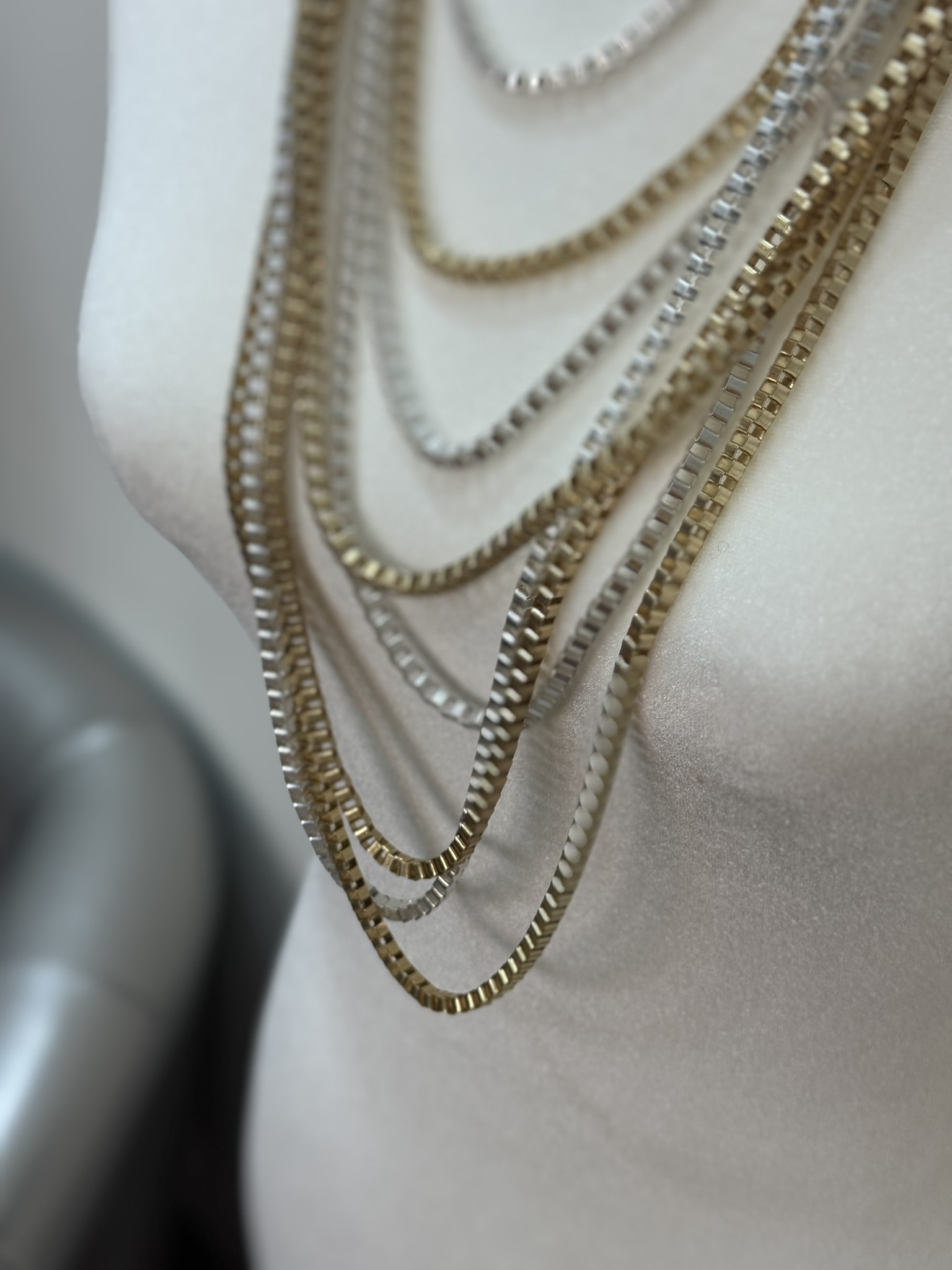 Collar vueltas metalizado