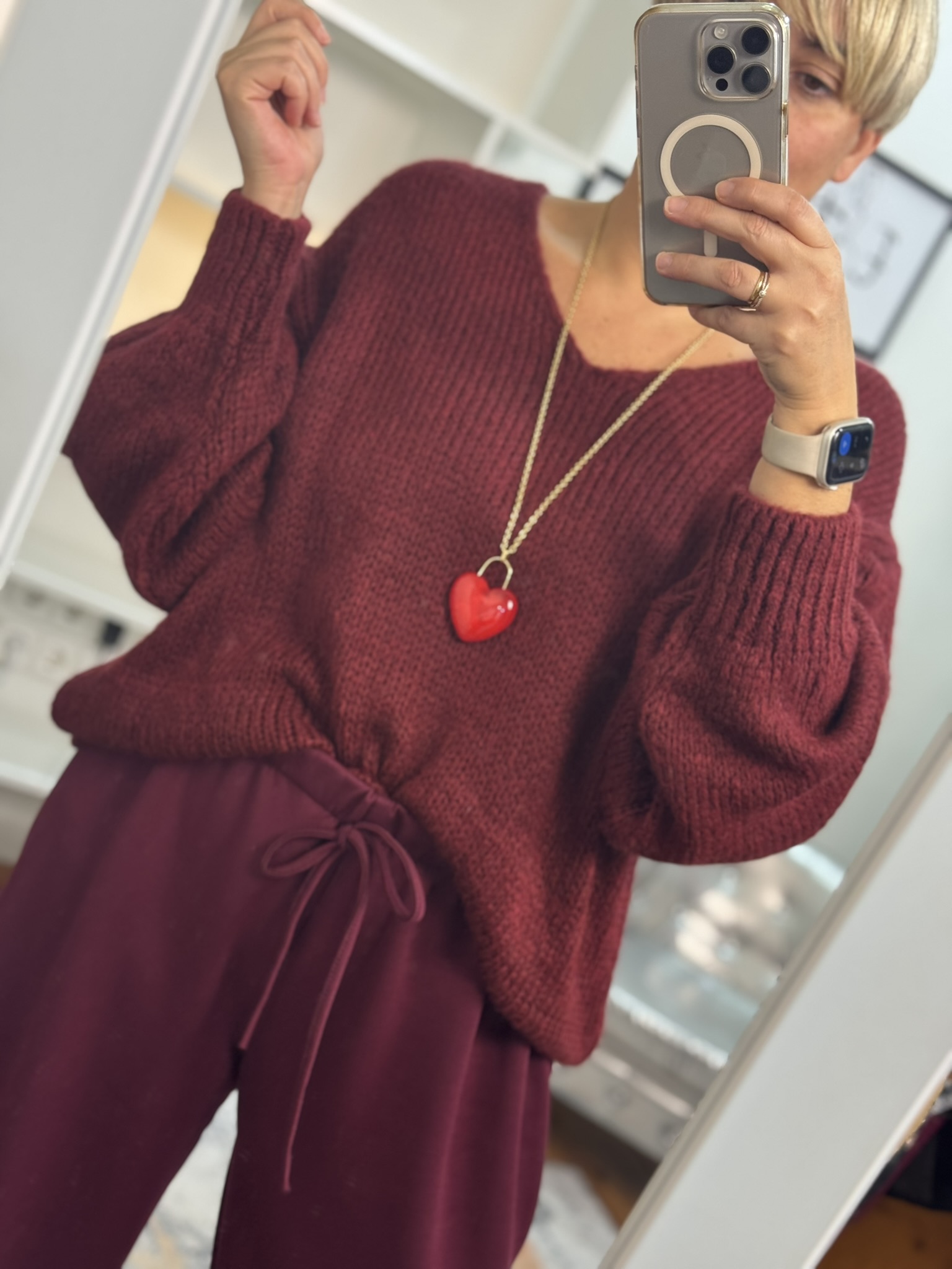 Collar corazón rojo