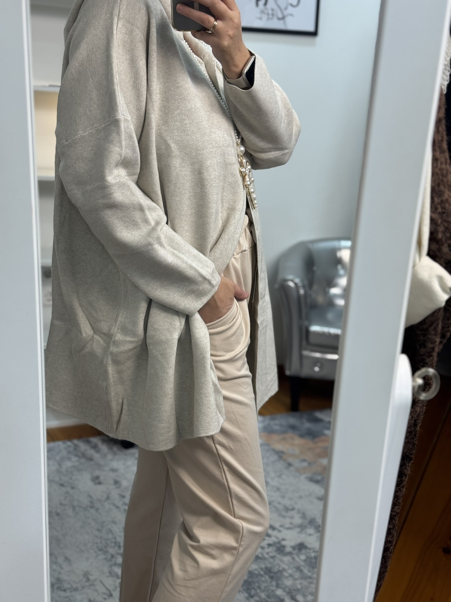 Chaqueta punto  Premium botones perla 