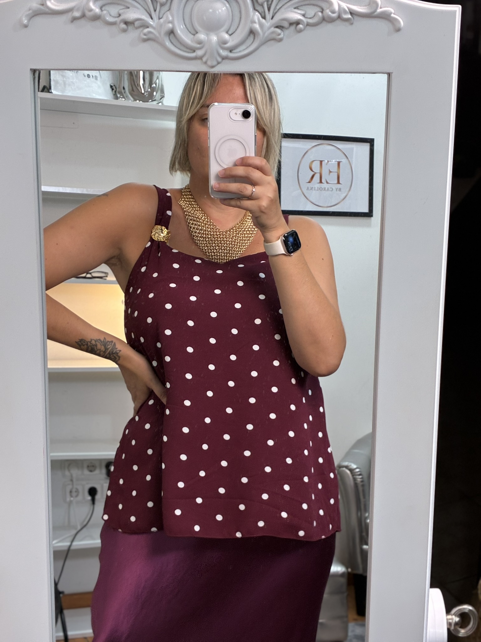 Camisa lunares detalle metalizado