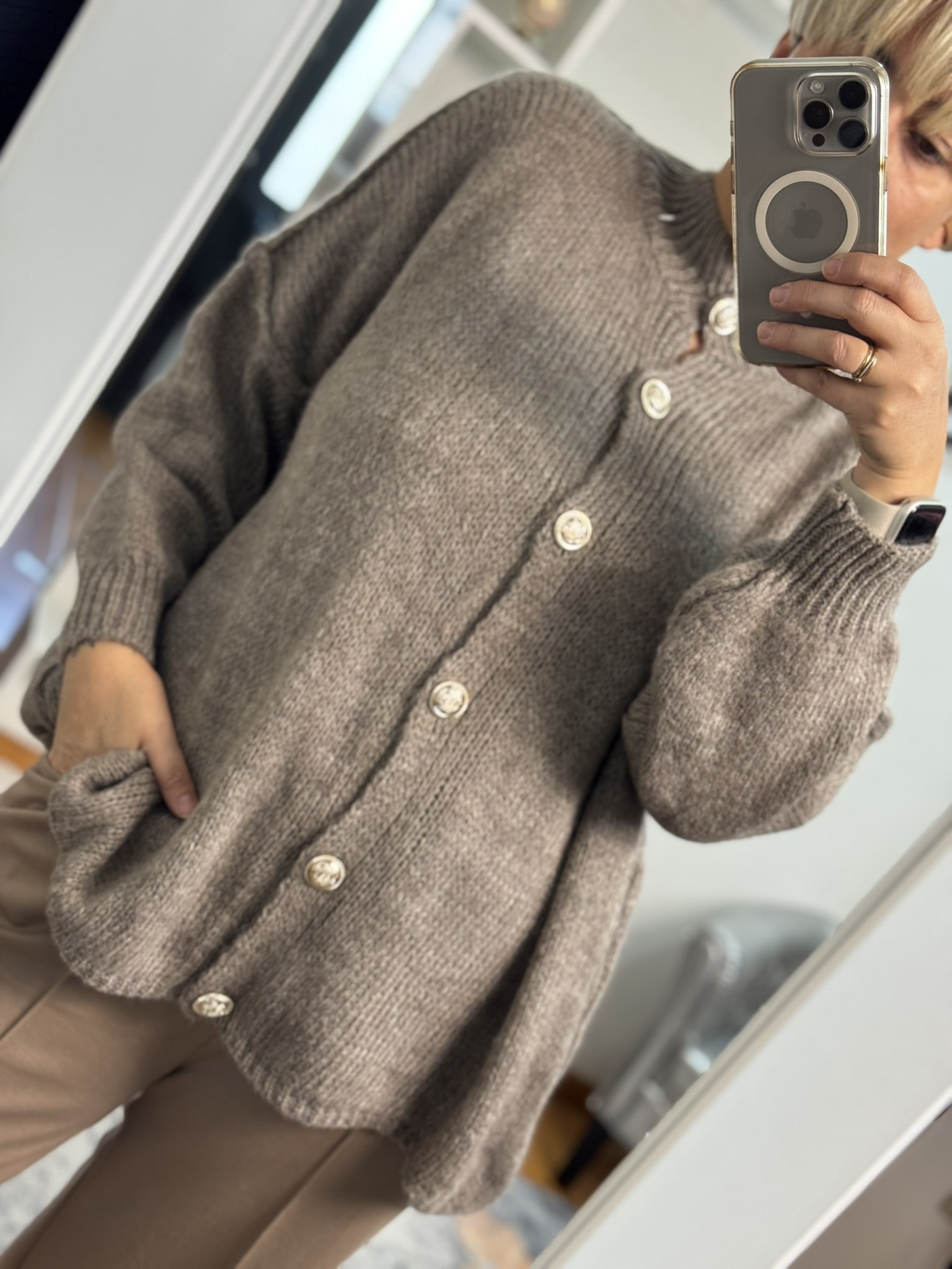 Cardigan Maxi detalle oversize