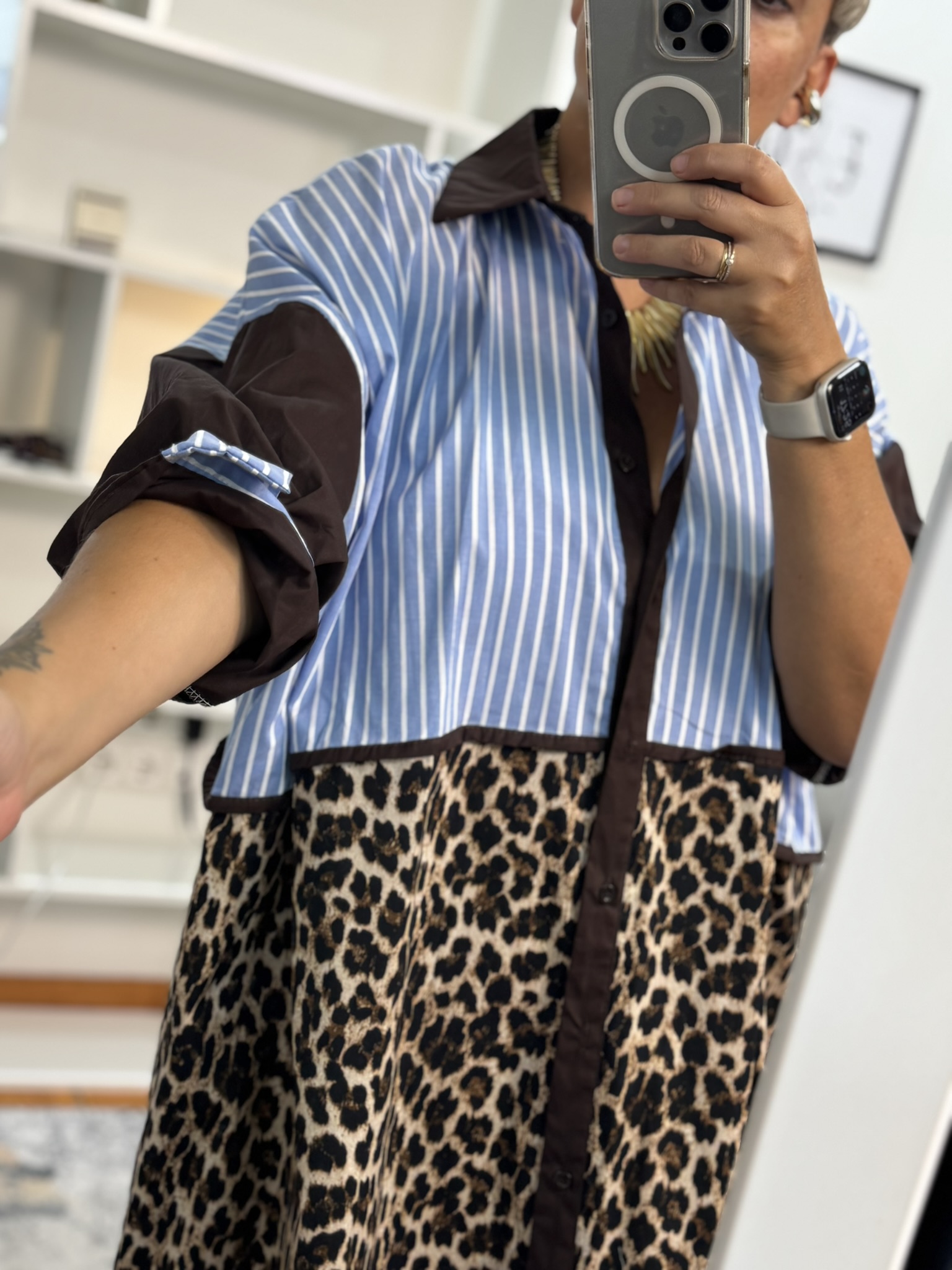 Vestido premium rayas-animal print