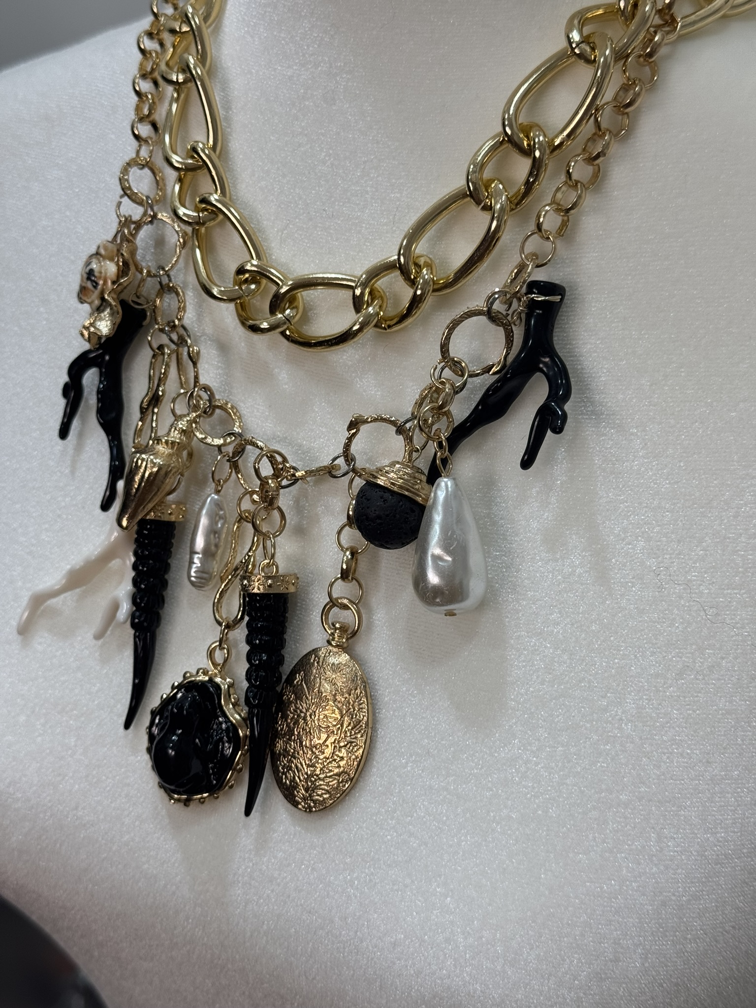 Collar doble eslabones y charms