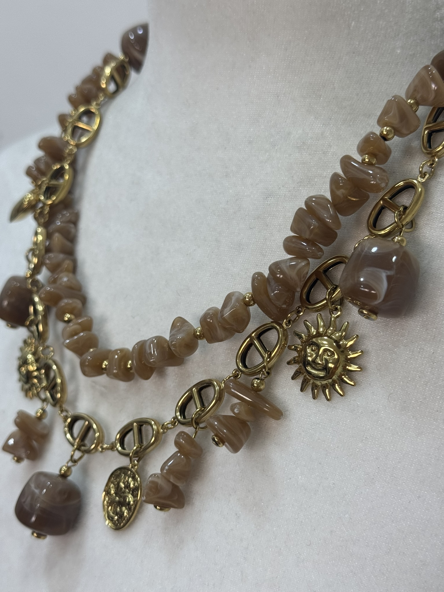 Collar doble abalorios