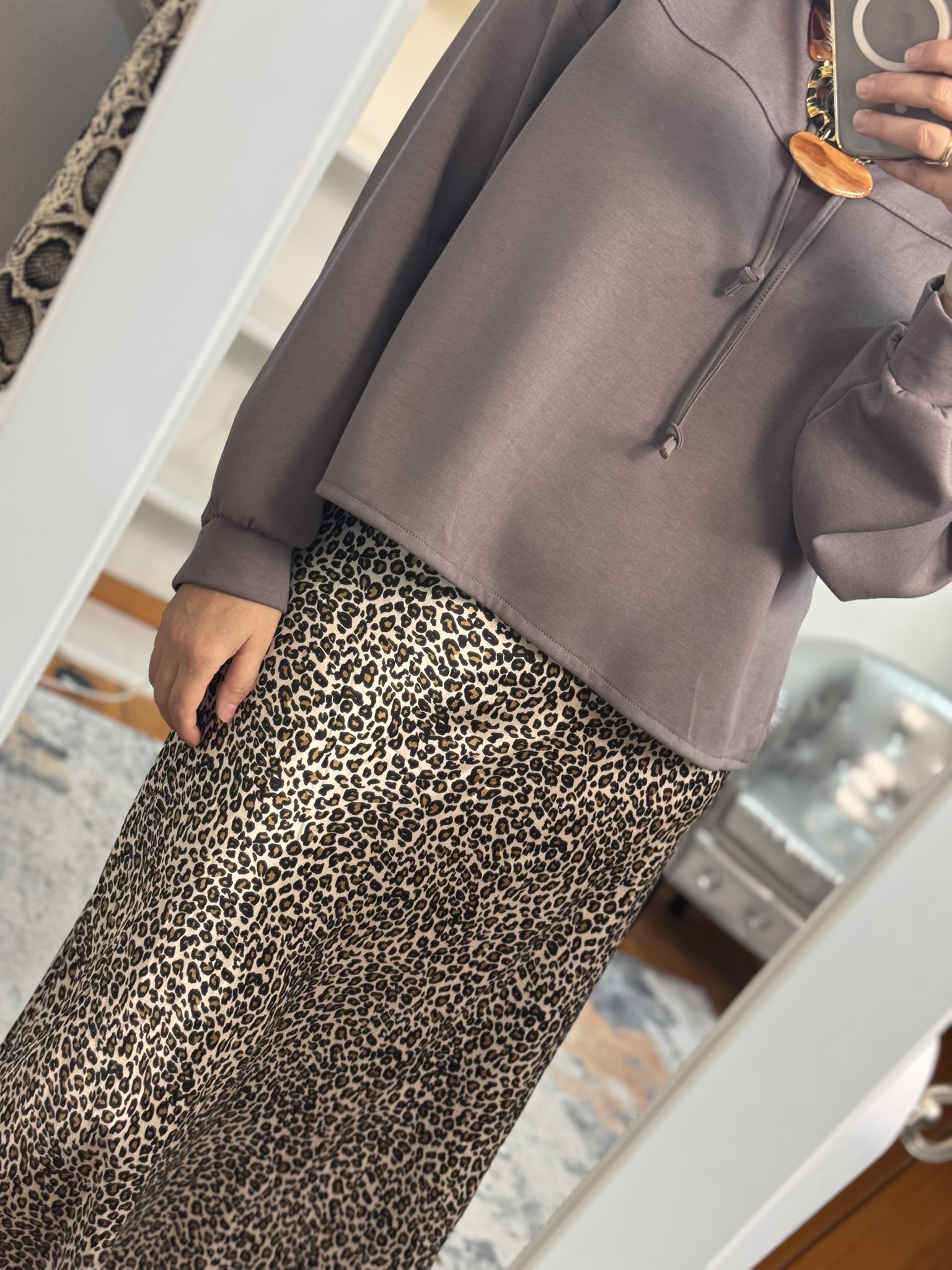 Falda satin animal print