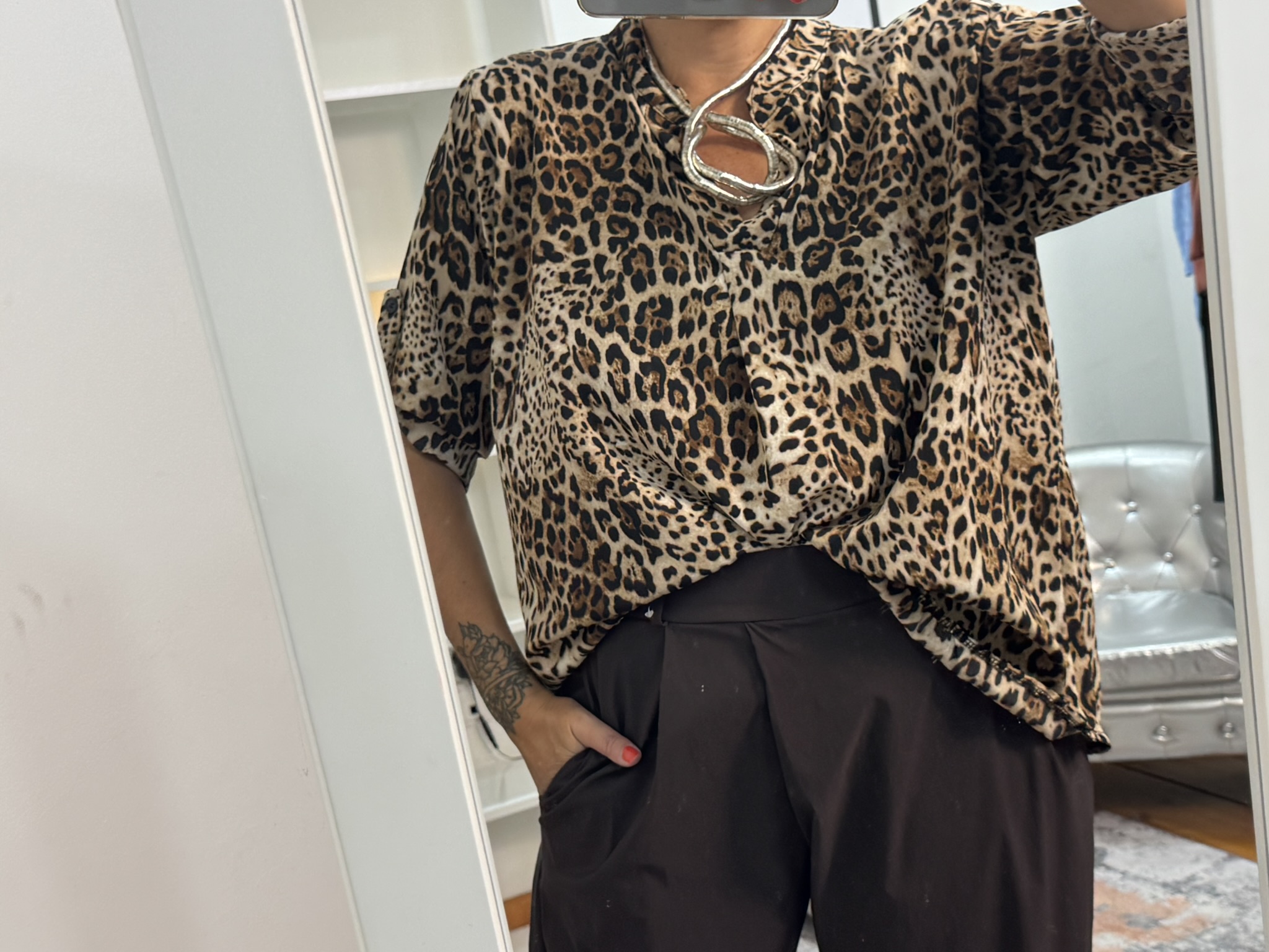 Camisa fluida leopardo