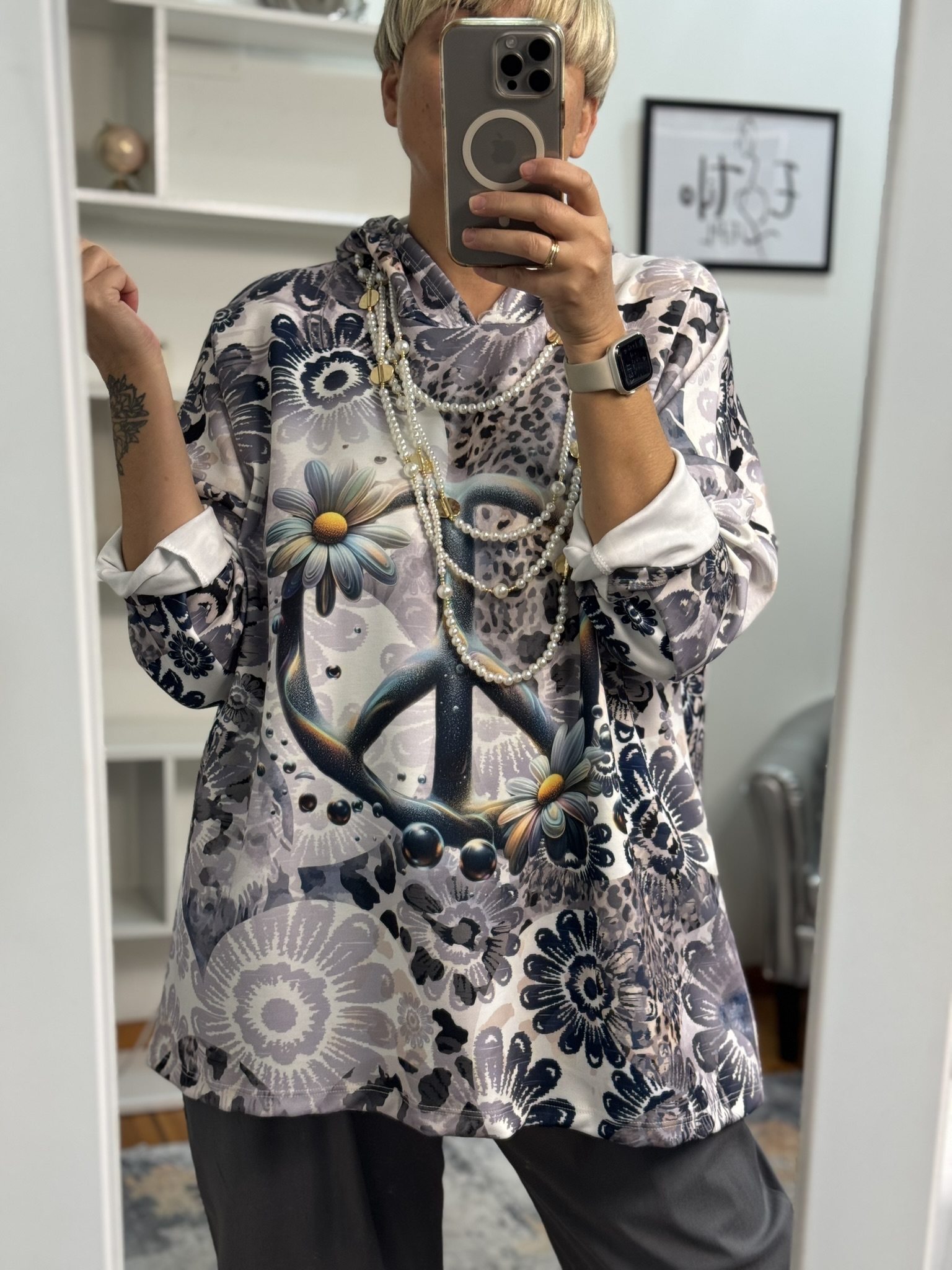 Sudadera estampada paz