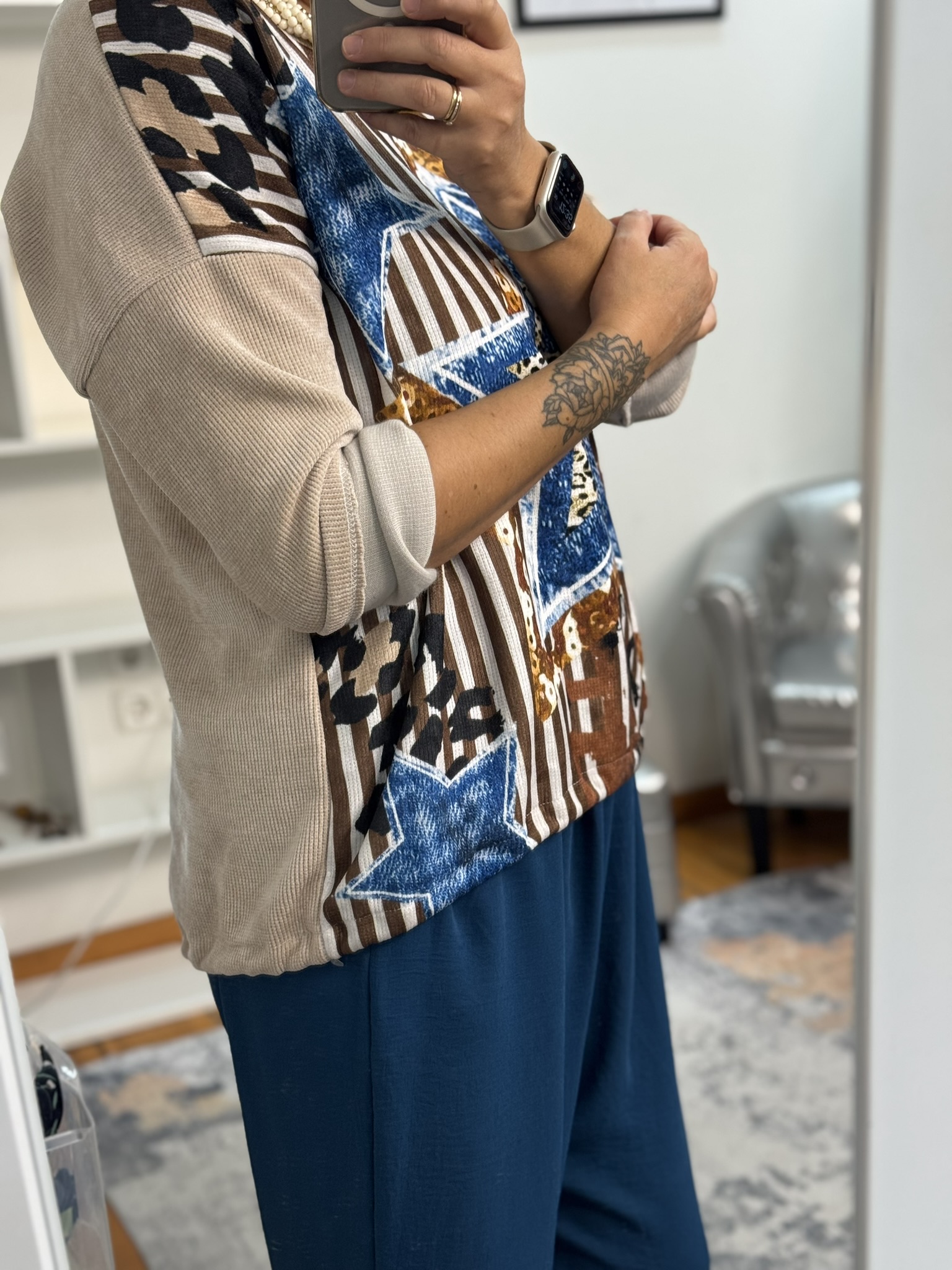 Sudadera micro pana estrella