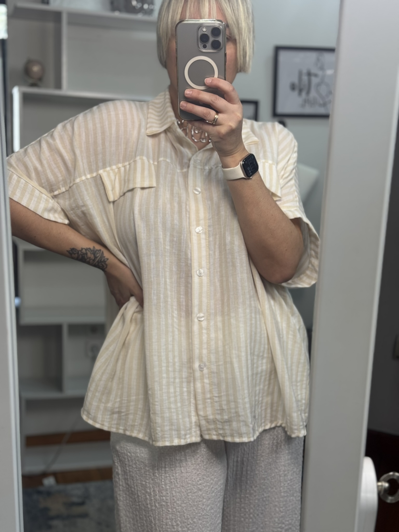 Camisa rayas corte oversize