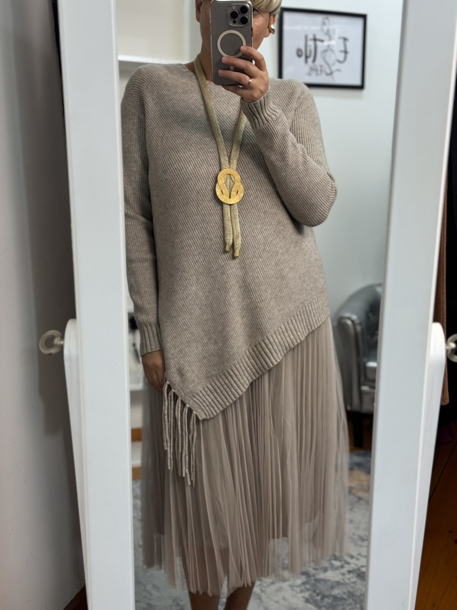 Vestido combinado asimétrico Premium