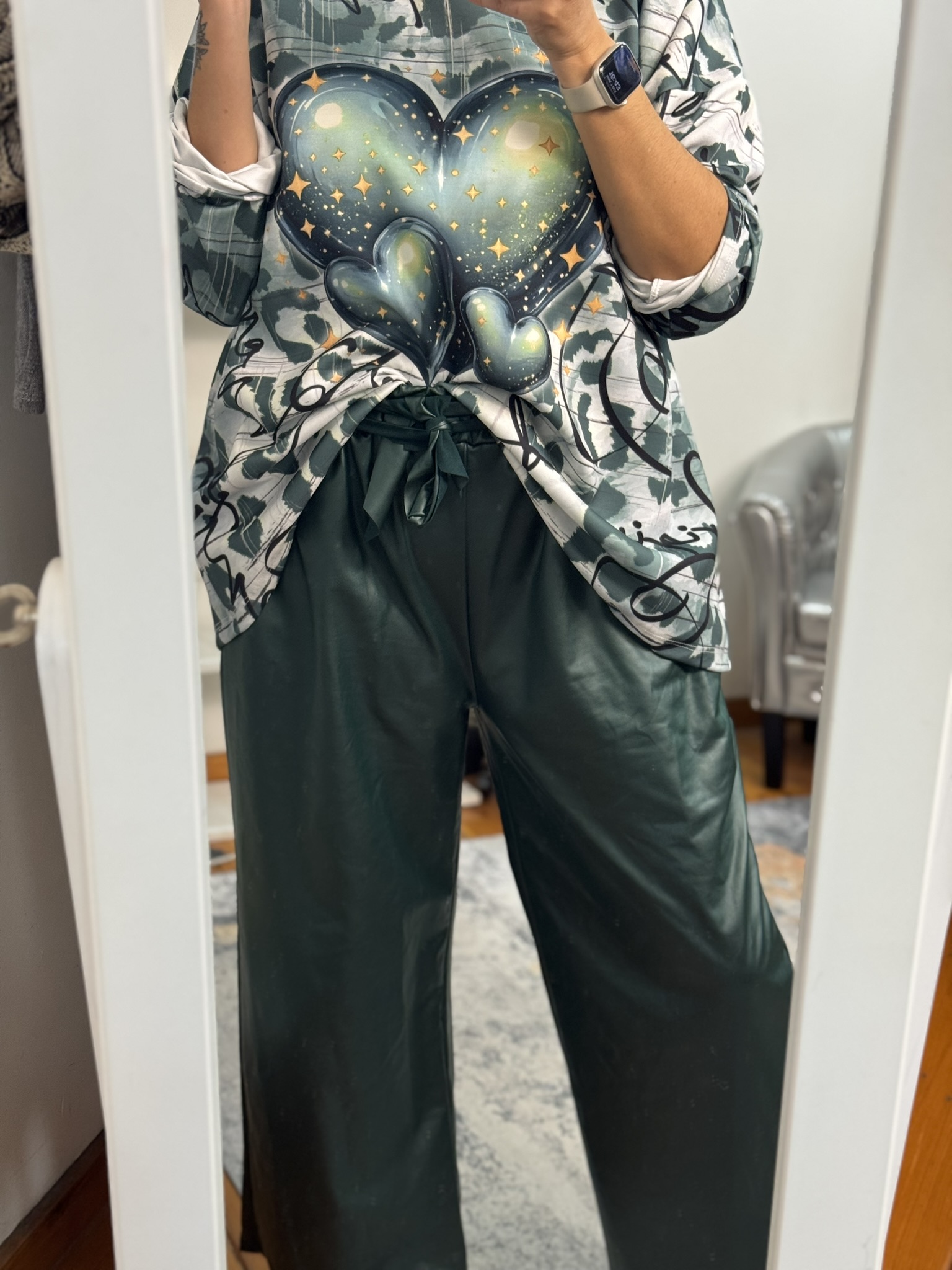 Pantalón culotte símil piel 