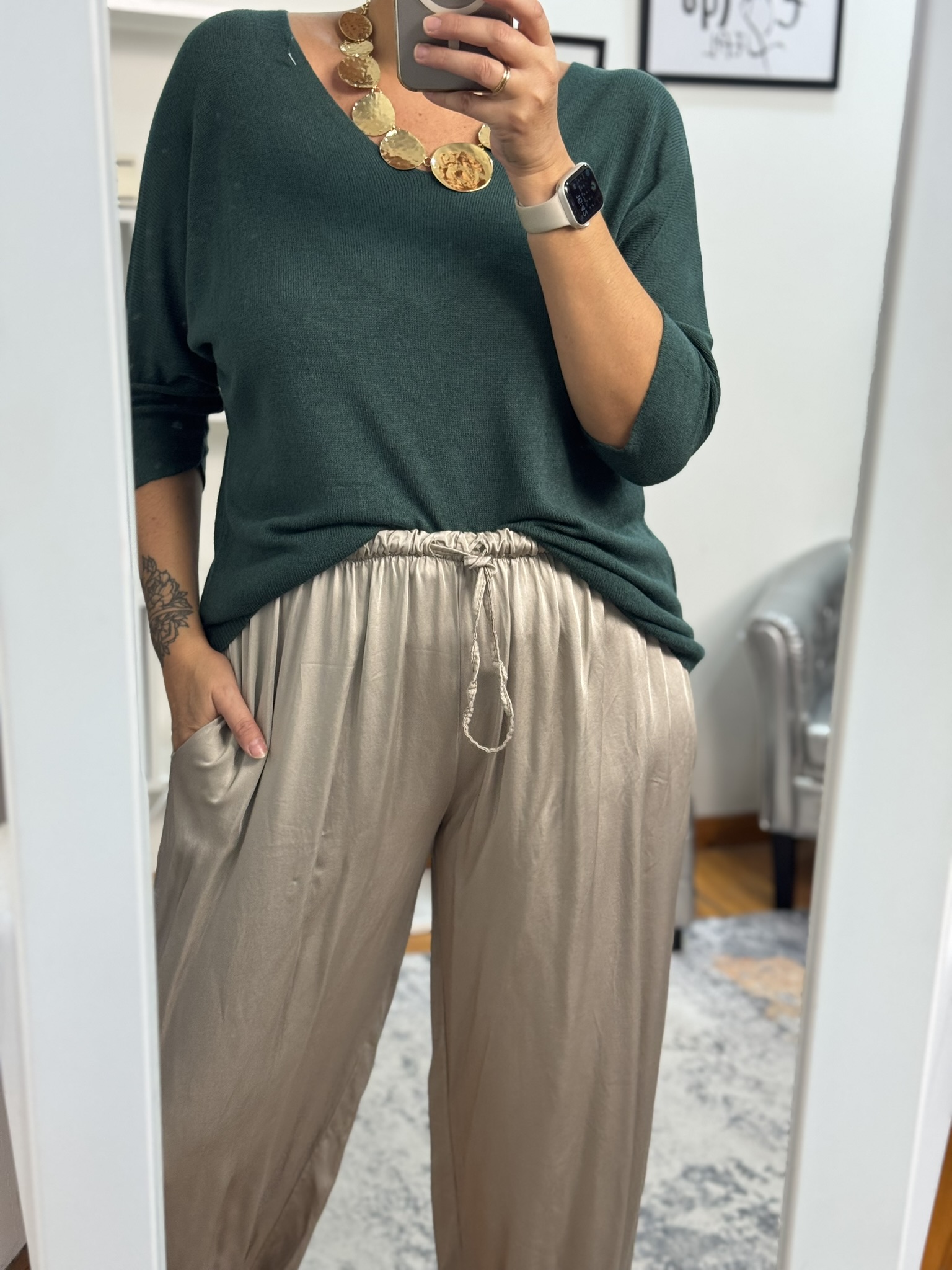 Bombacho satinado cordón