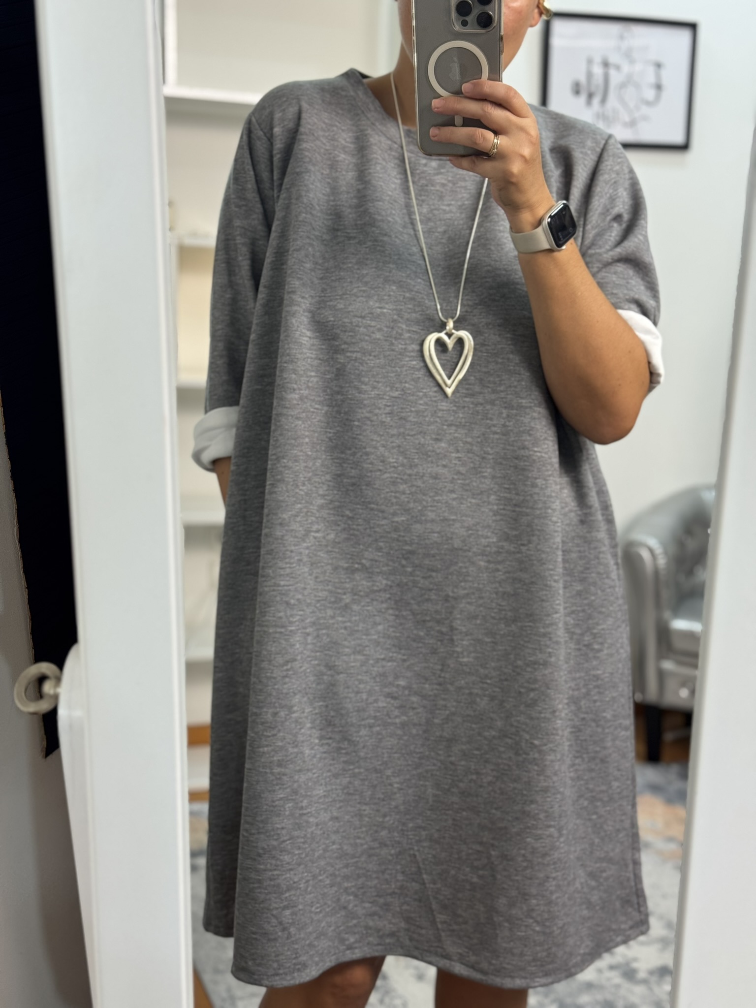 Sudadera larga bolsillos