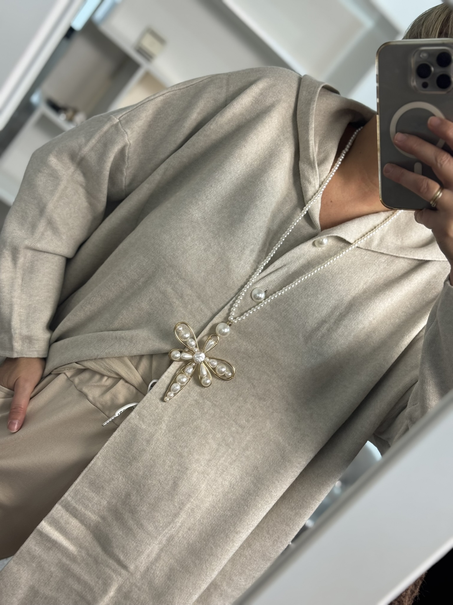 Chaqueta punto  Premium botones perla 