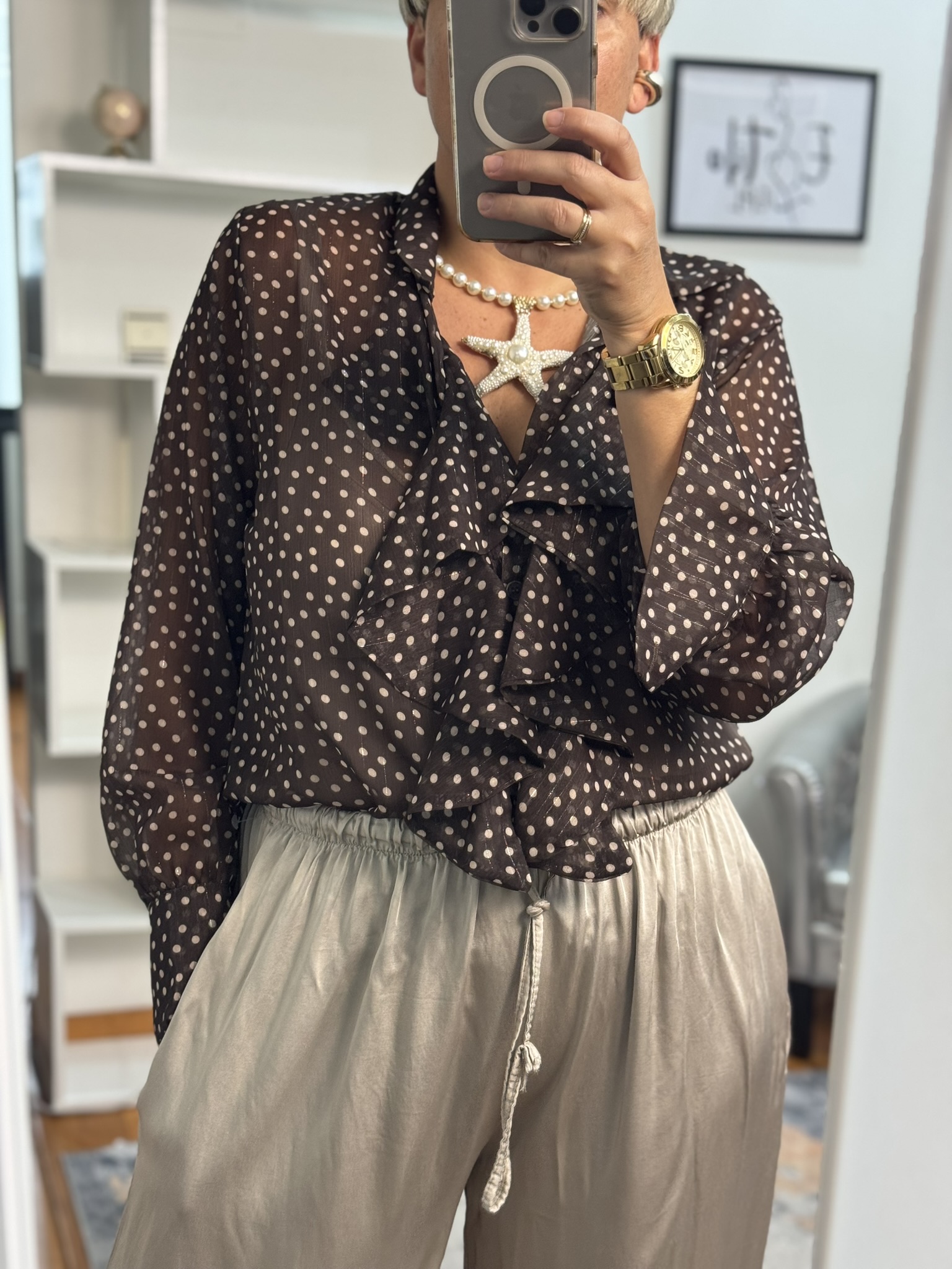 Camisa lunares volantes