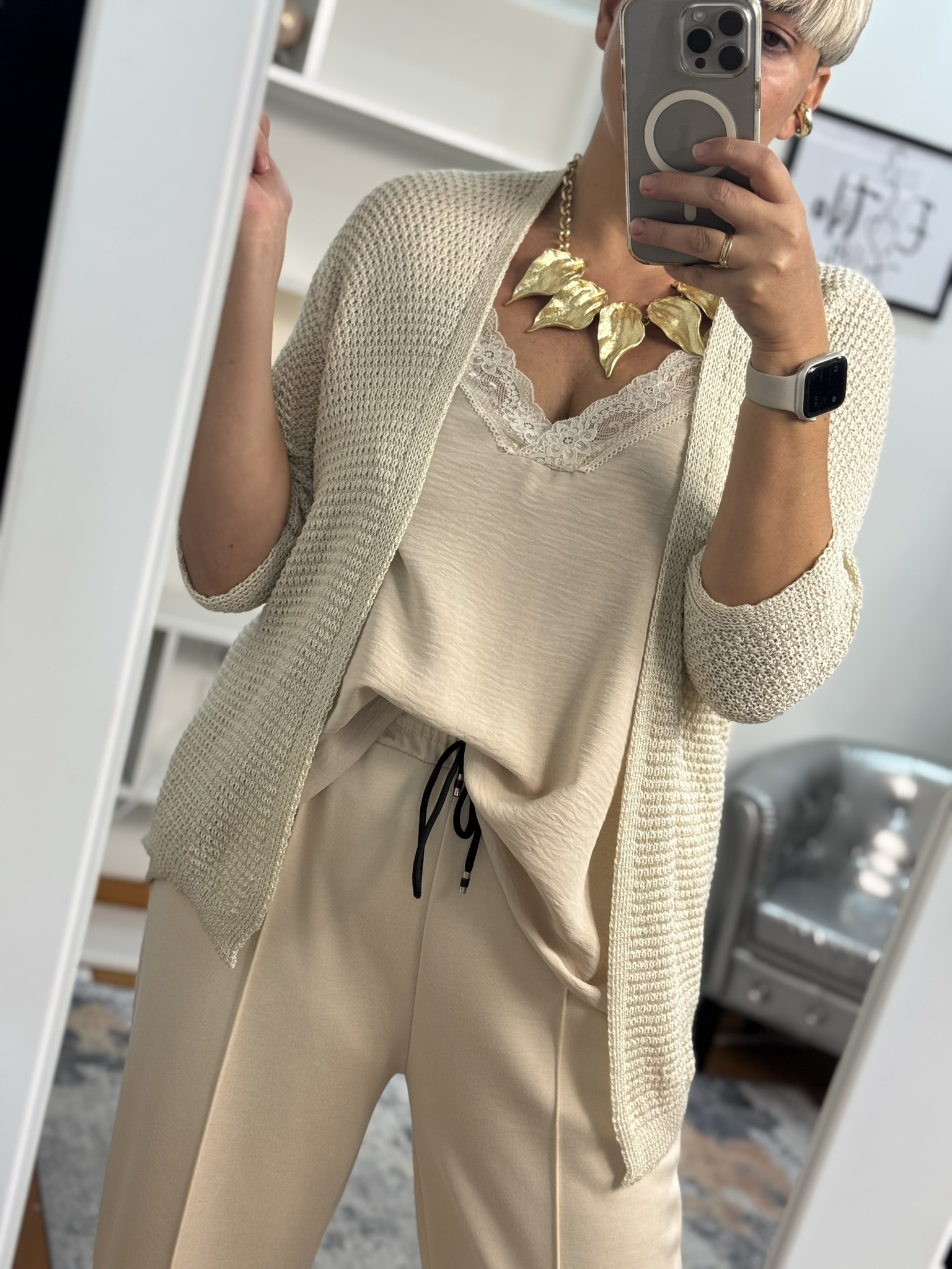 Cardigan punto abierto