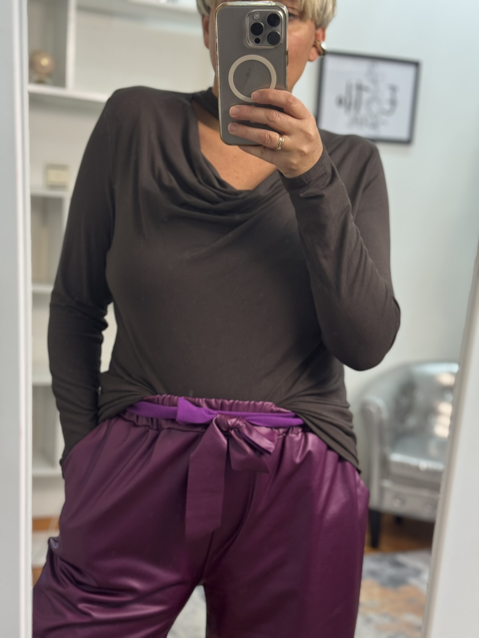 Camiseta escote drapeado