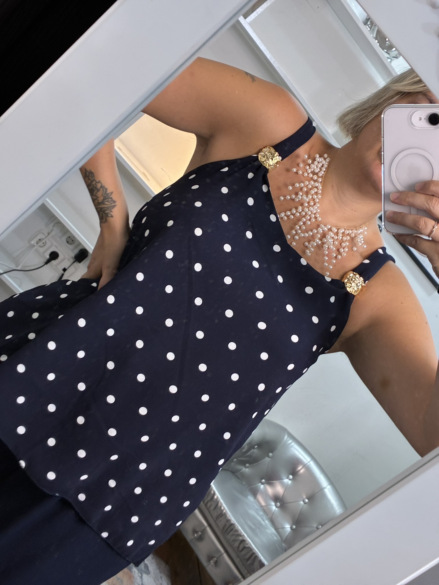 Camisa lunares detalle metalizado