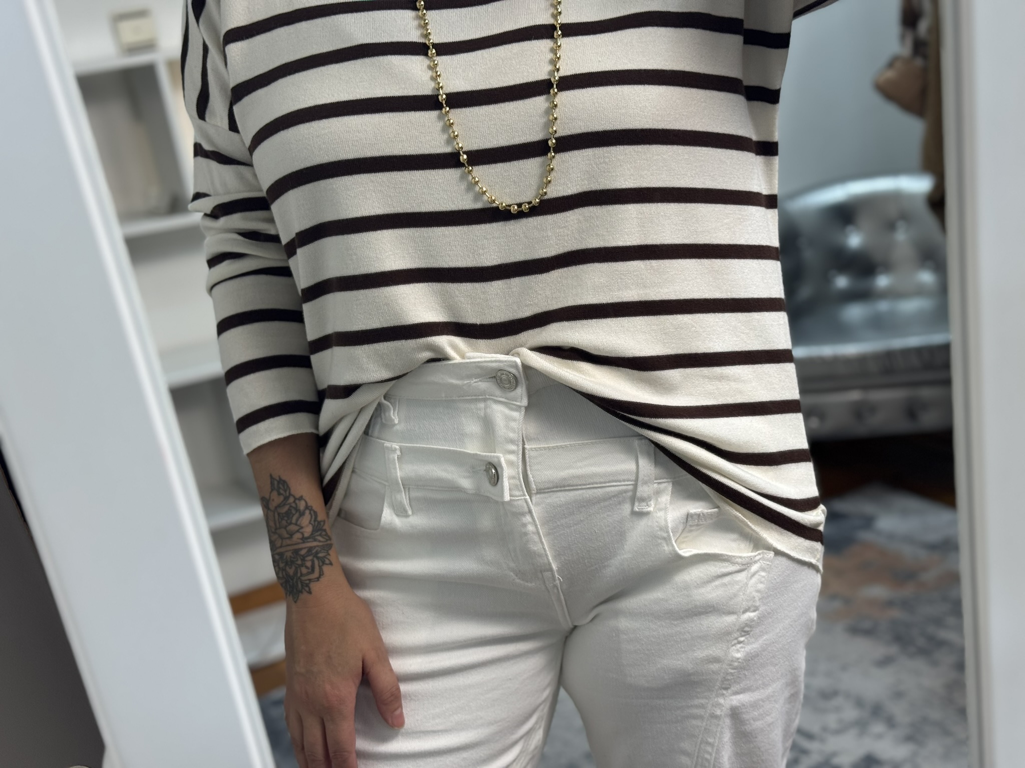 Jeans wide leg efecto doble pantalón