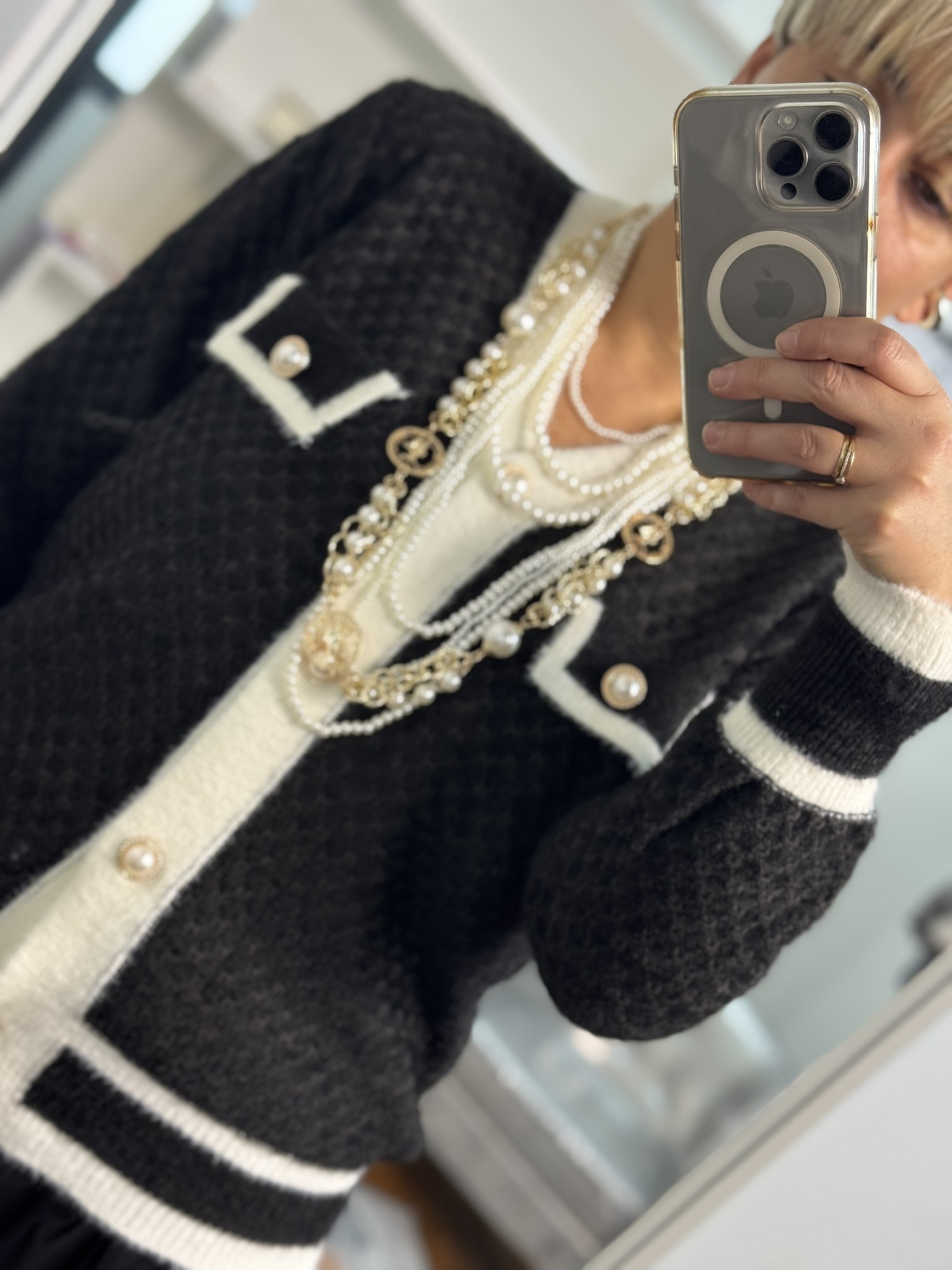 Cardigan punto textura 