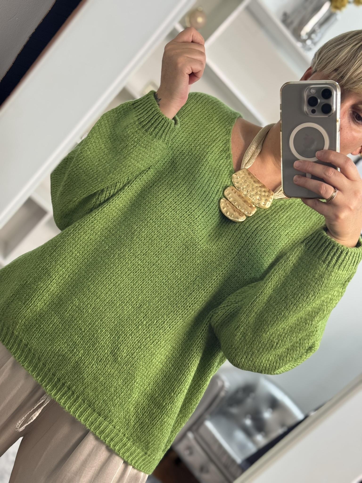 Jersey pico oversize con mohair