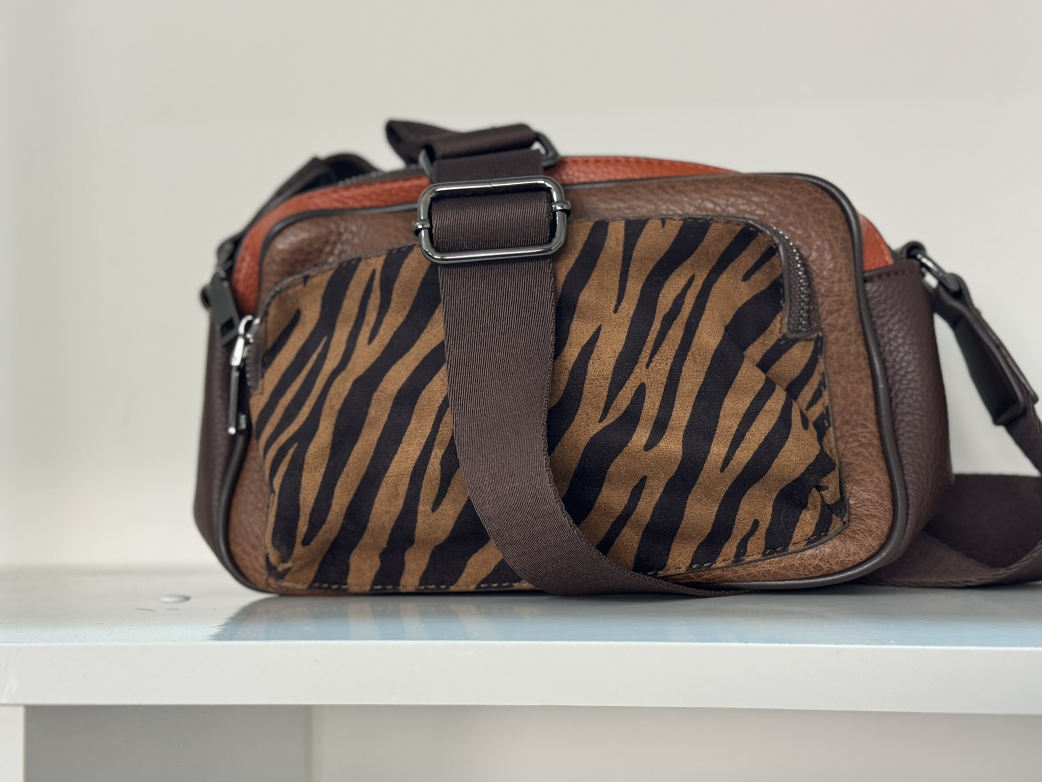 Bolso bandolera cebra animal print