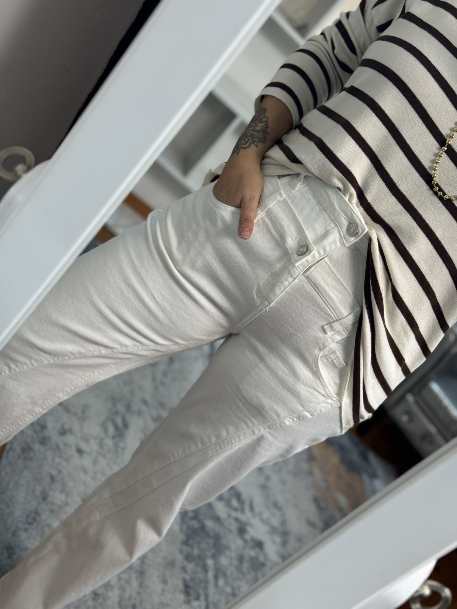 Jeans wide leg efecto doble pantalón