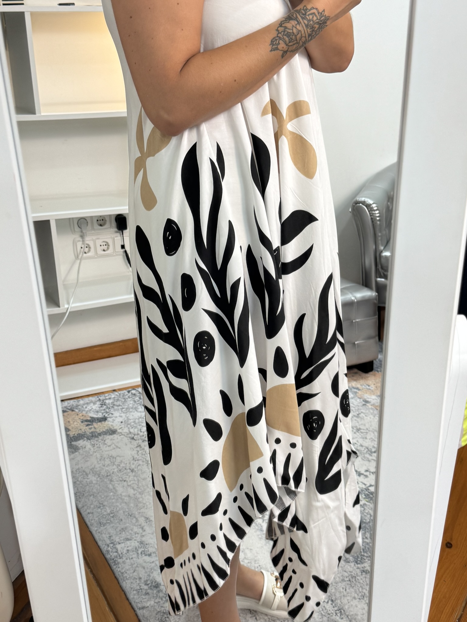 Vestido asimetrico estampado