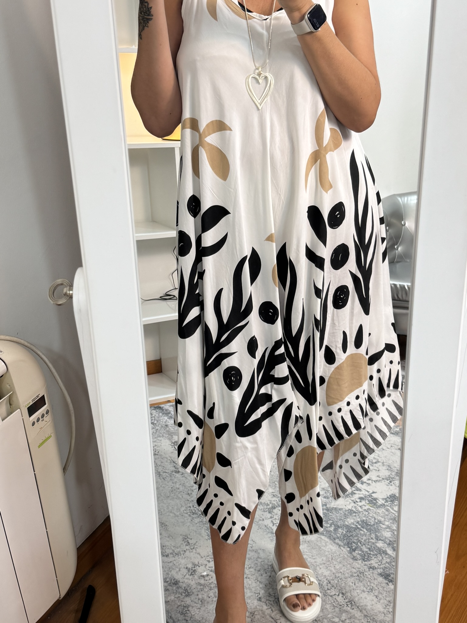 Vestido asimetrico estampado