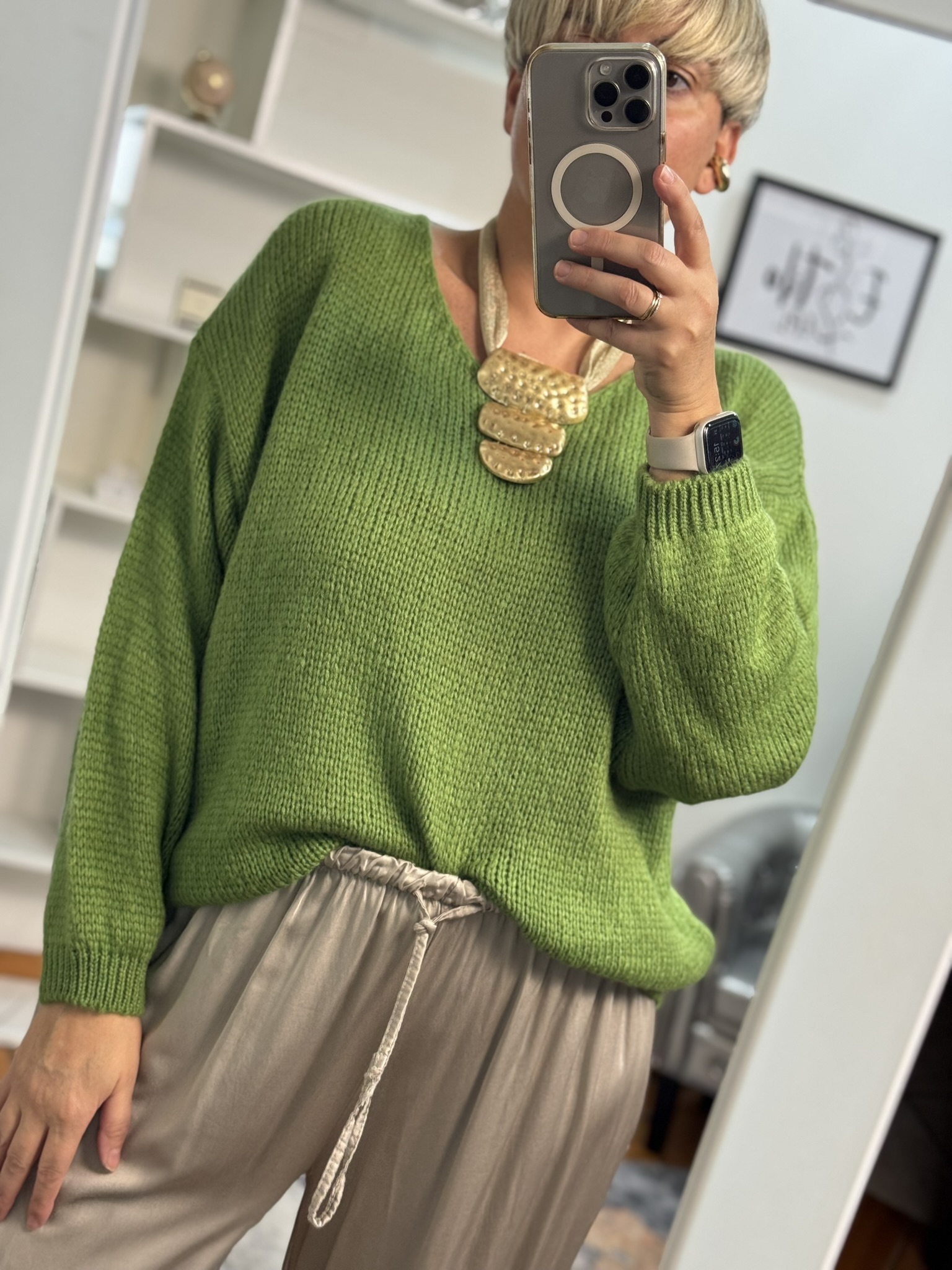 Jersey pico oversize con mohair