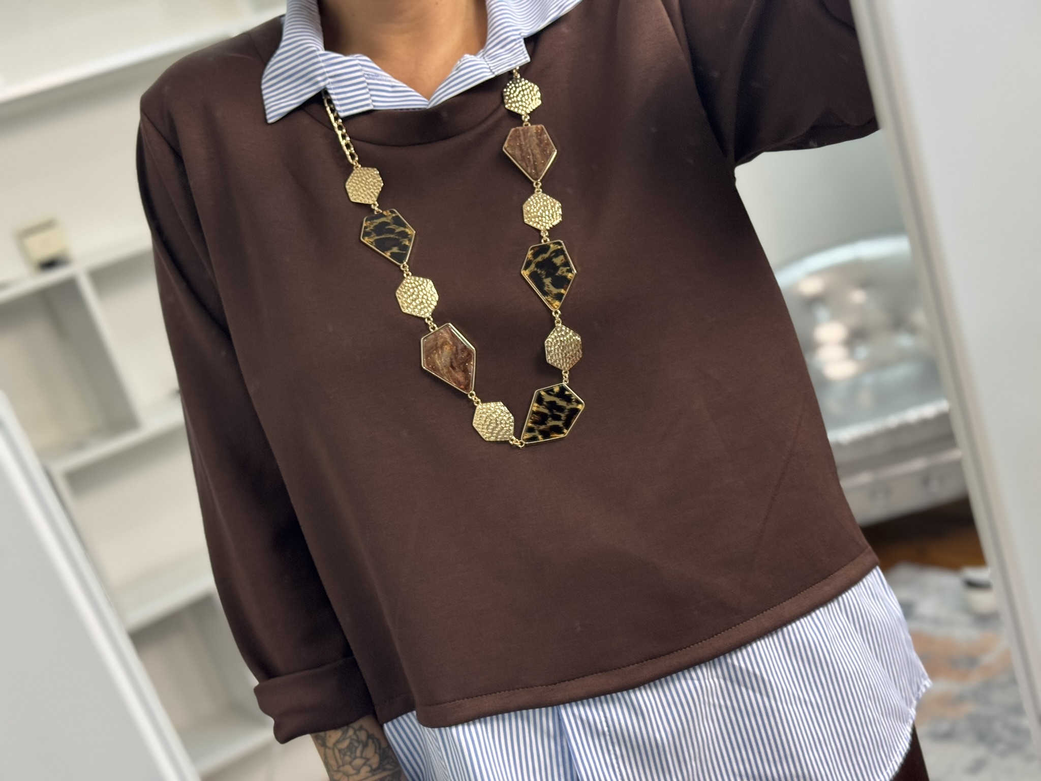 Sudadera combinada camisa