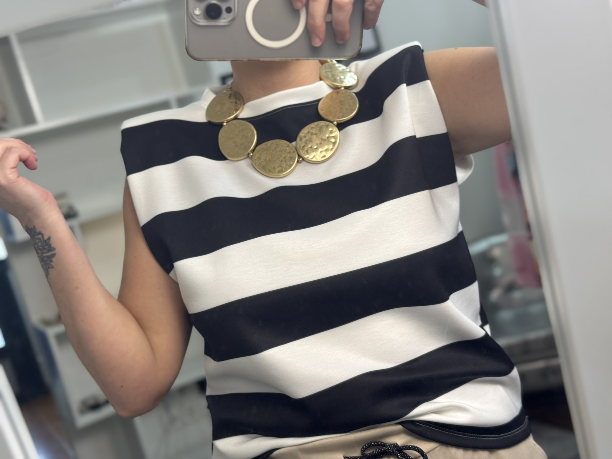 Collar círculos metalizado