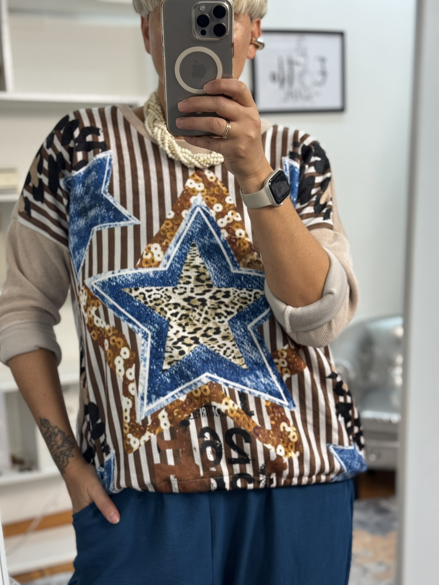 Sudadera micro pana estrella